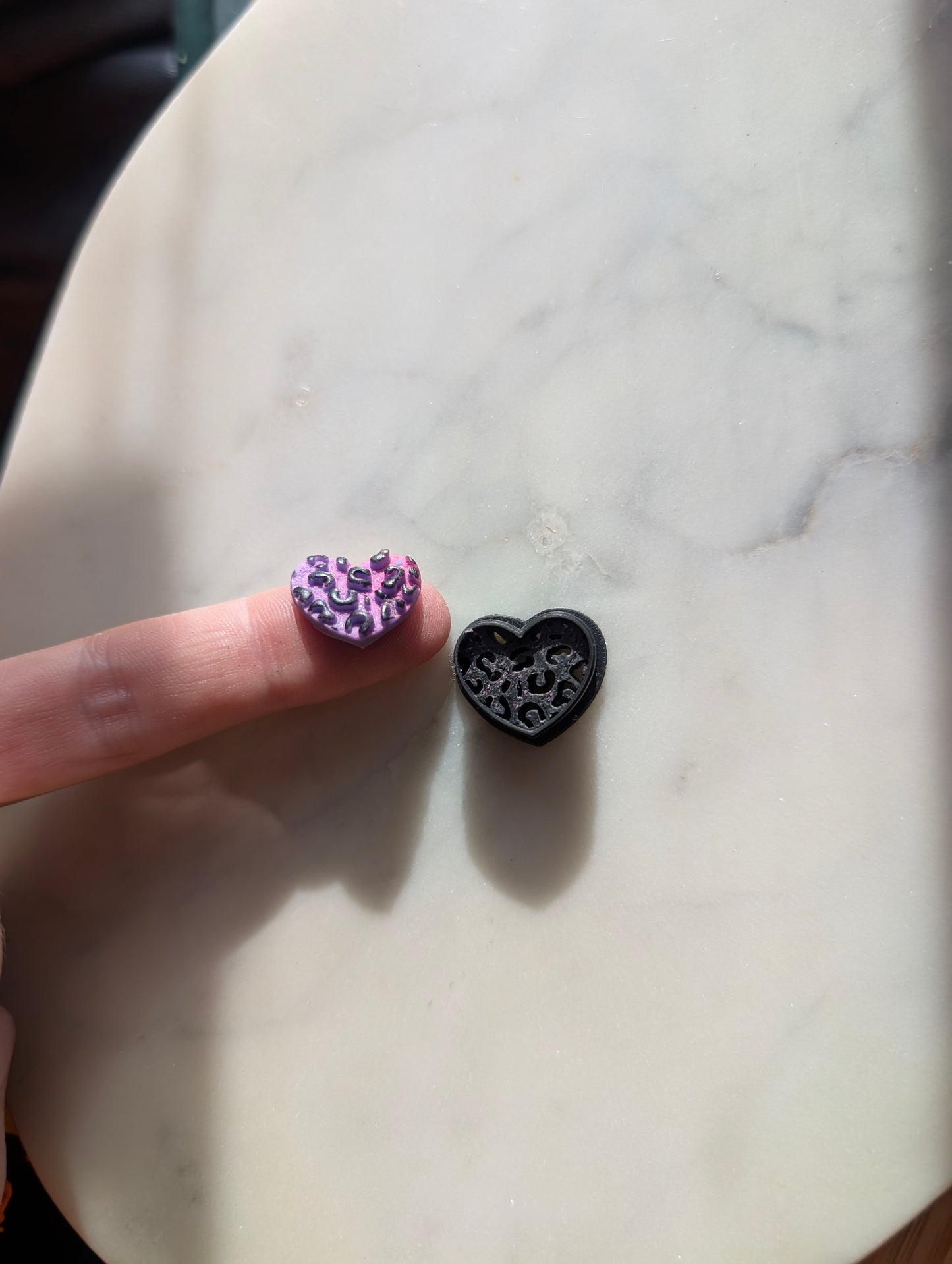 Leopard Print Tiny Heart Sharp Clay Cutter