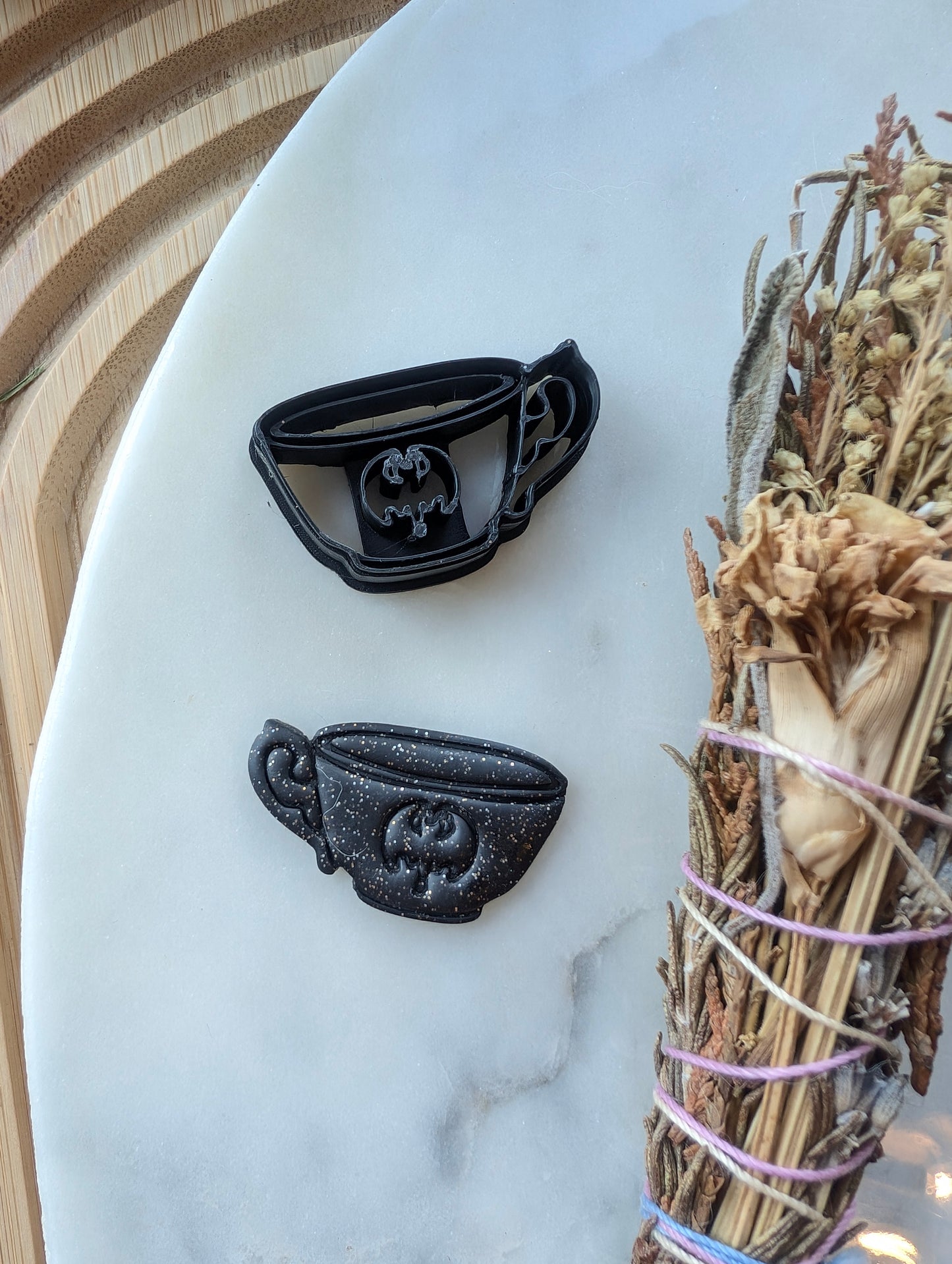 Teacup with a Bat Symbol Sharp Clay Cutter