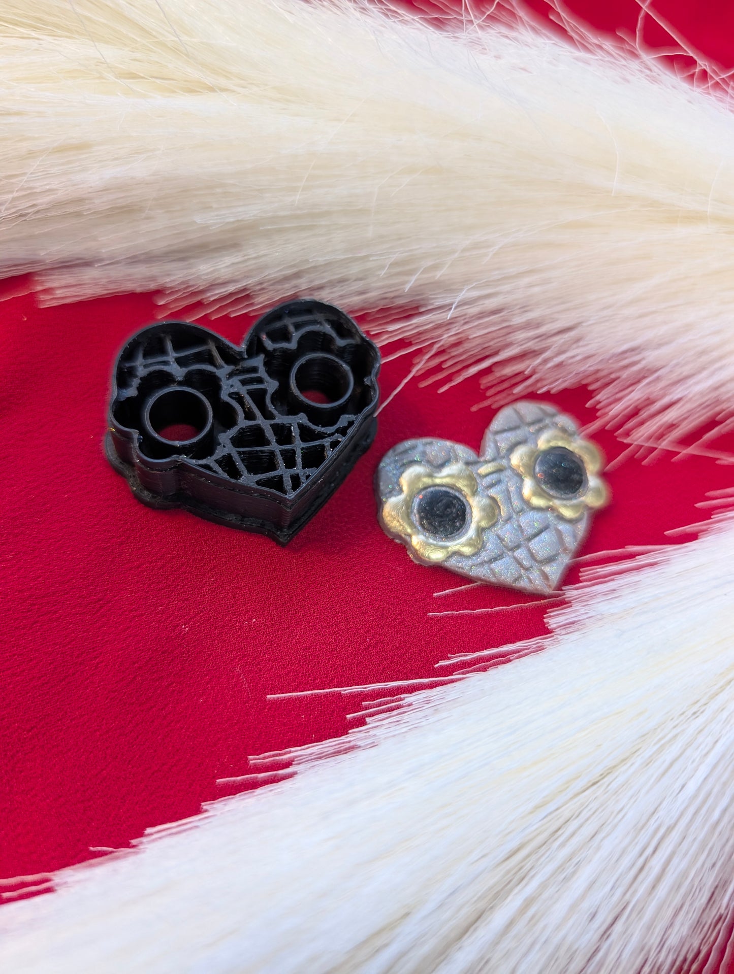 Disco Heart with Floral Sunglasses Clay Cutter