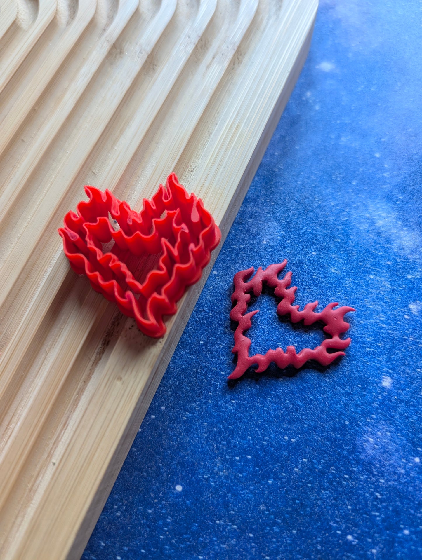 Heart Made of Fire Flames Sharp Clay Cutter