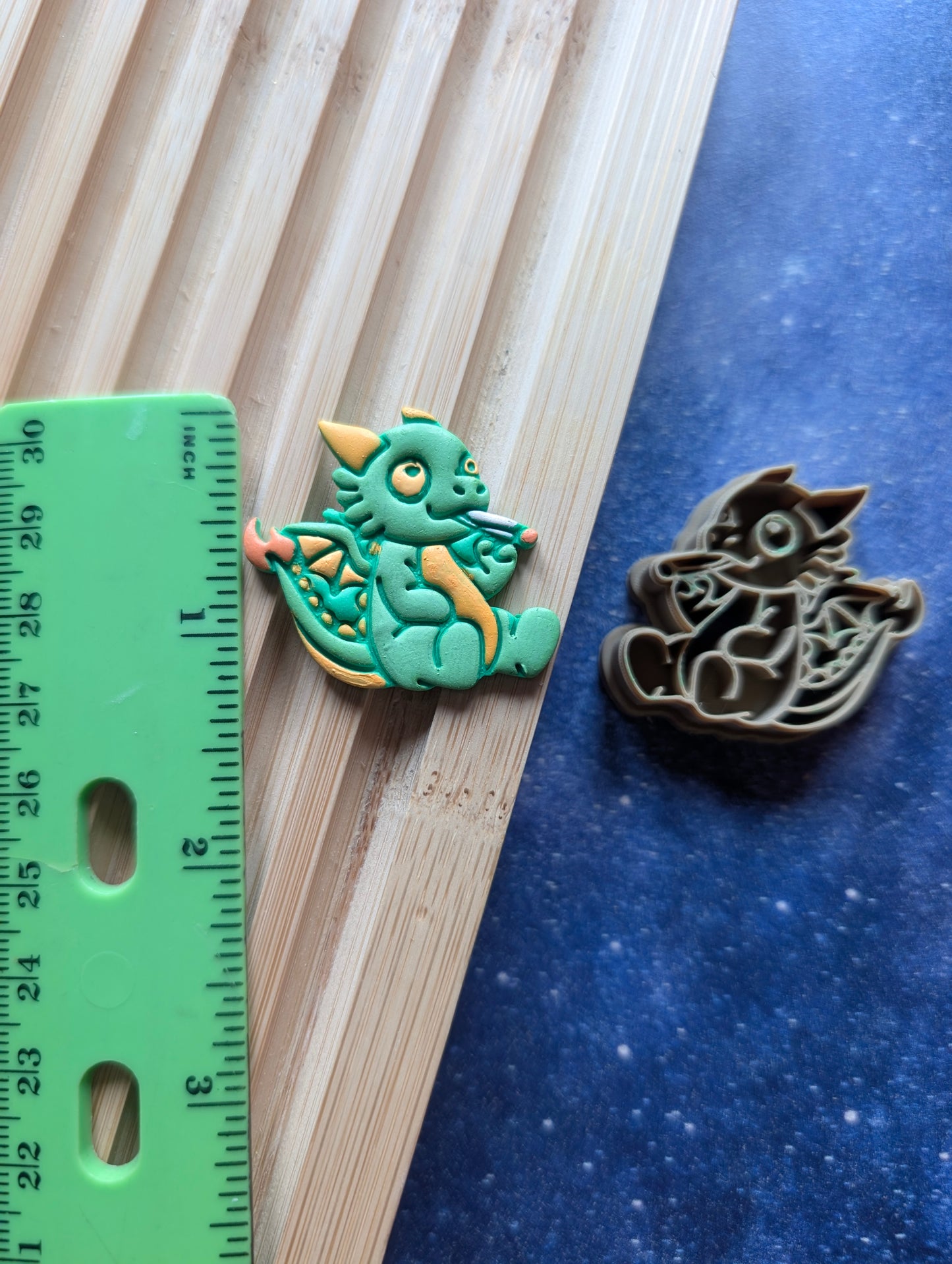 Chibi Dragon Smoking a Blunt Sharp Clay Cutter