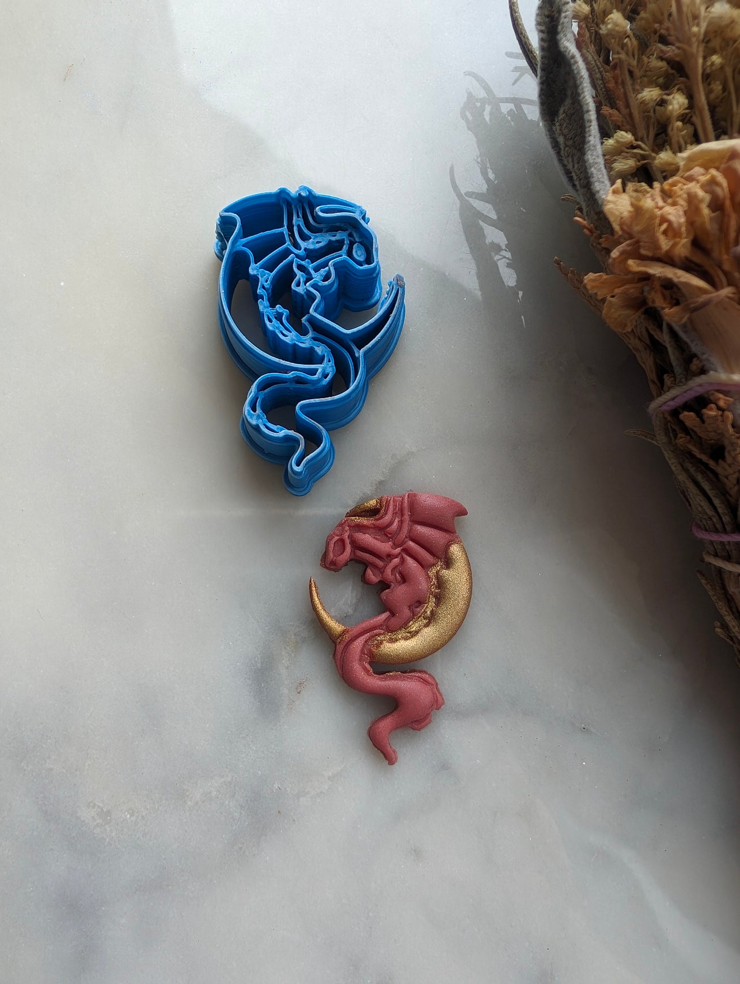 Dragon on Crescent Moon Sharp Clay Cutter