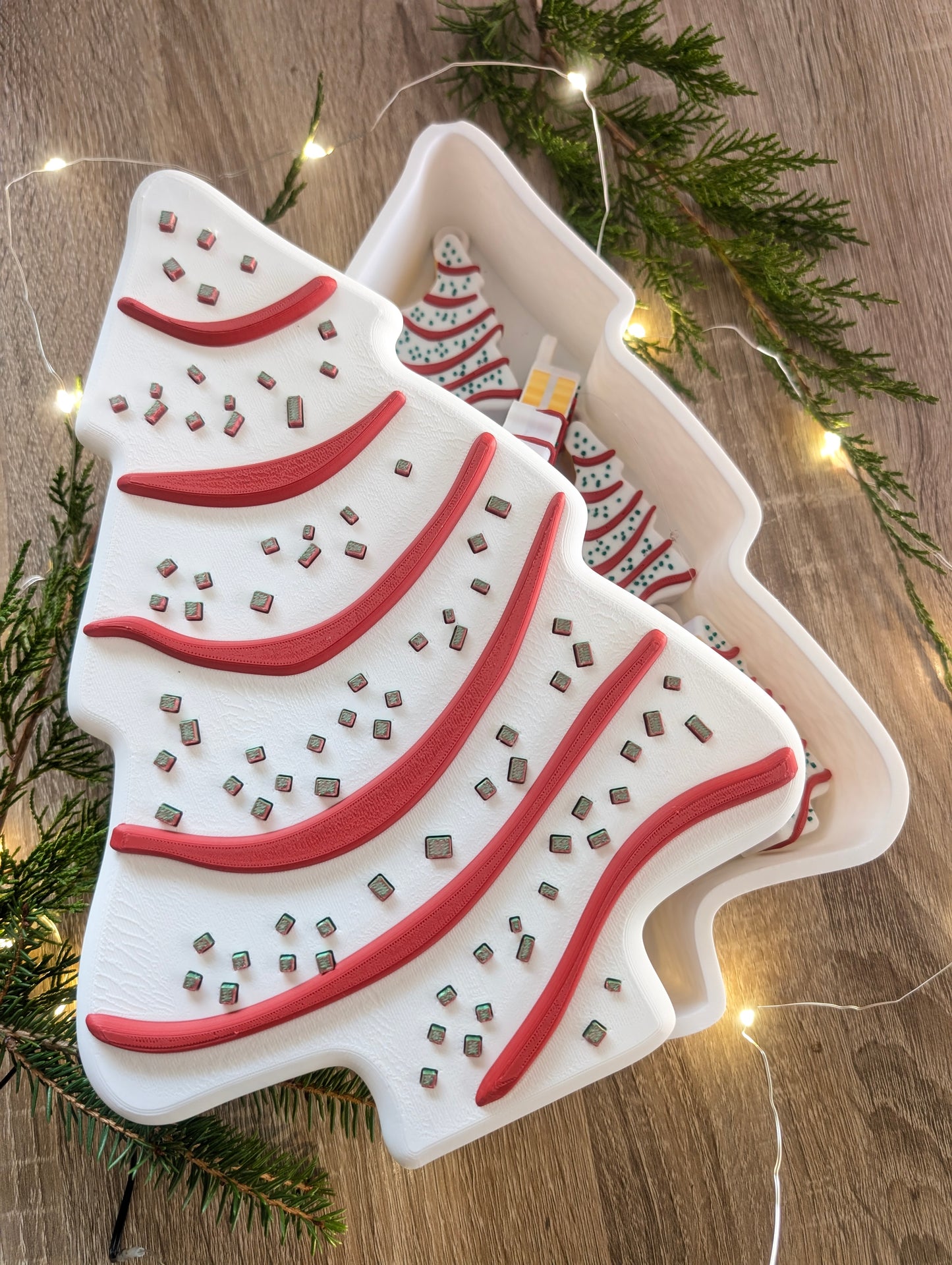Large Christmas Tree Snack Cake Storage Box