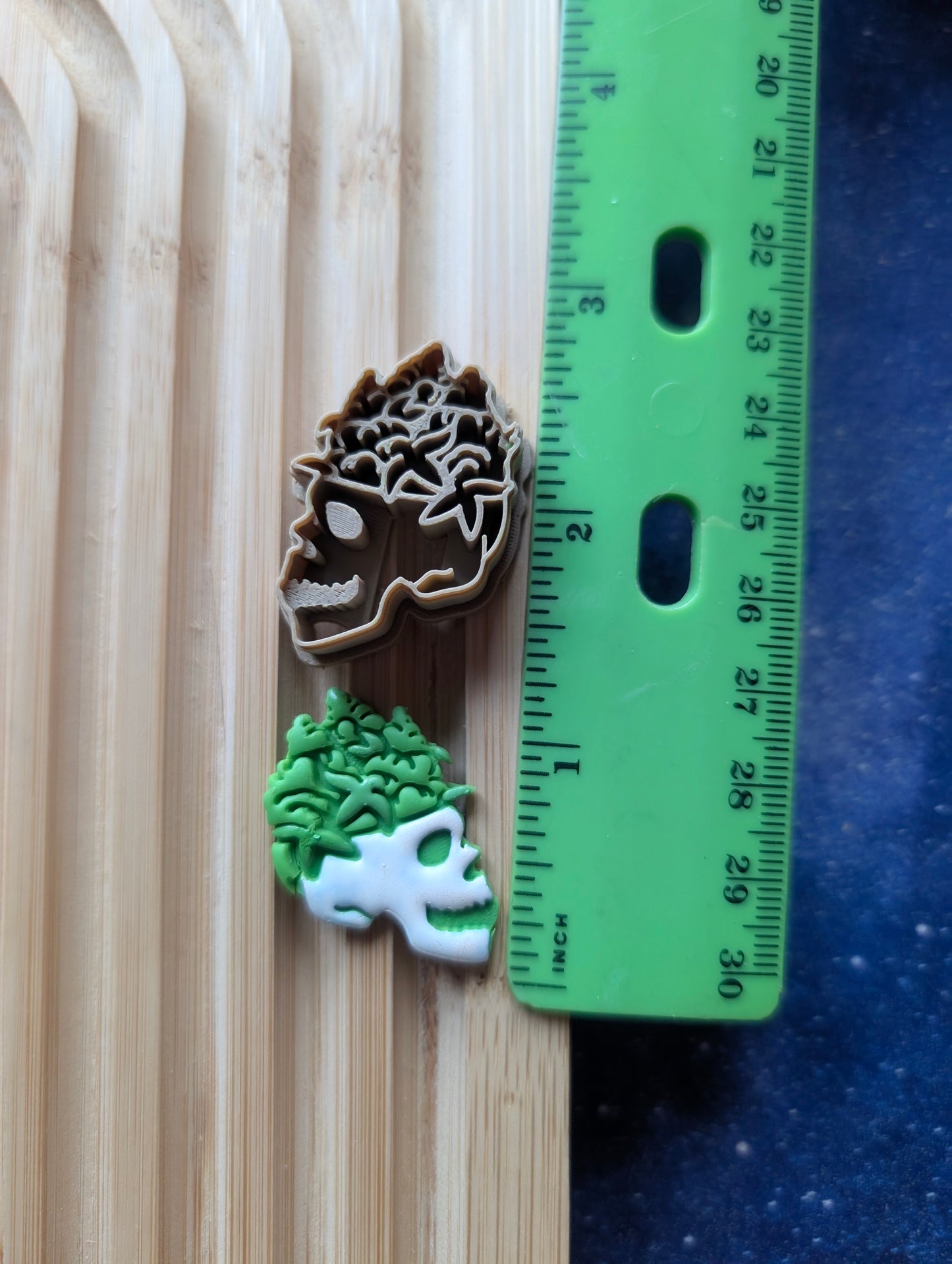 Skull Filled with Cannabis Nugs Sharp Clay Cutter