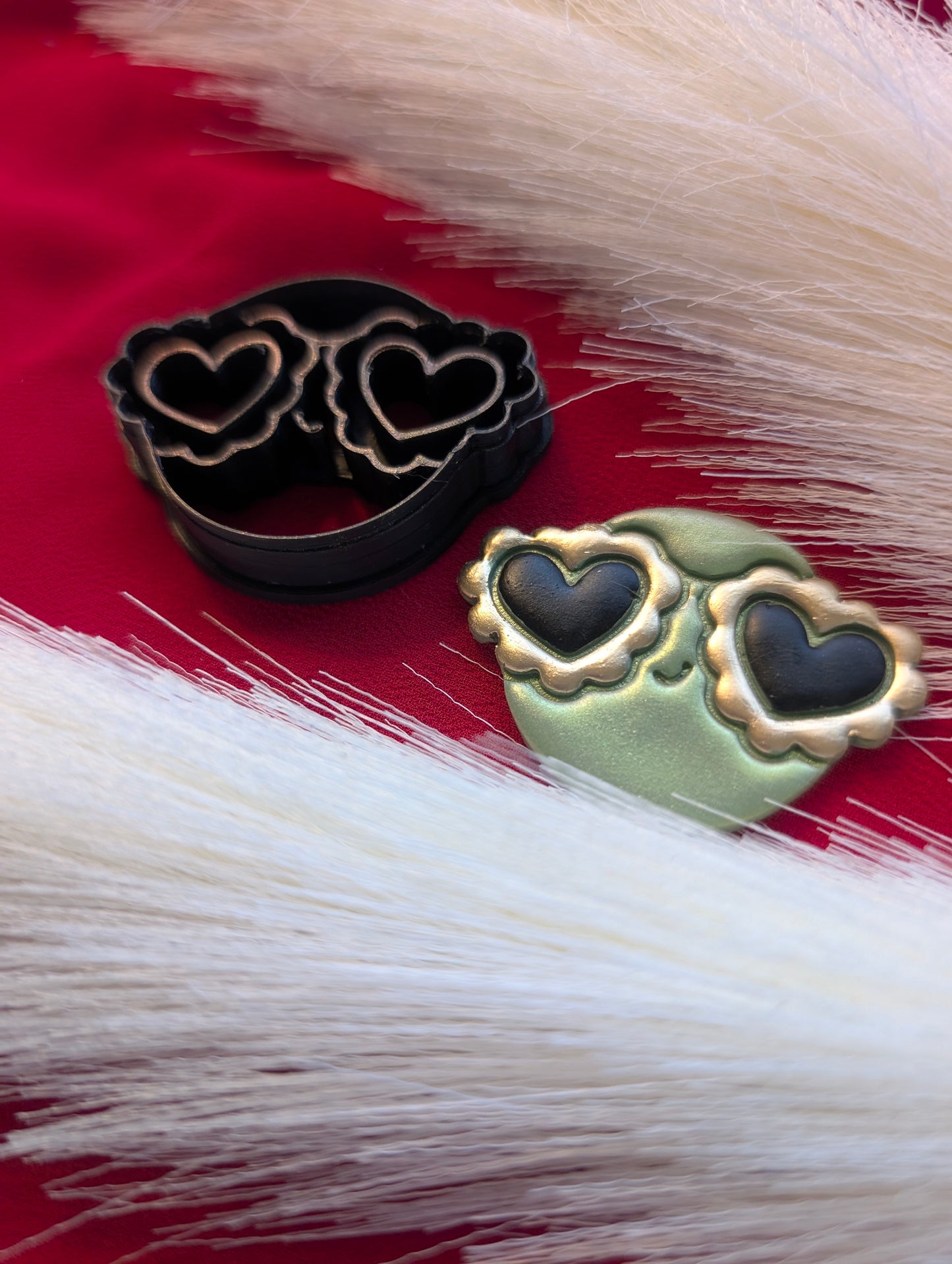 Happy Circle with Heart Sunglasses Clay Cutter