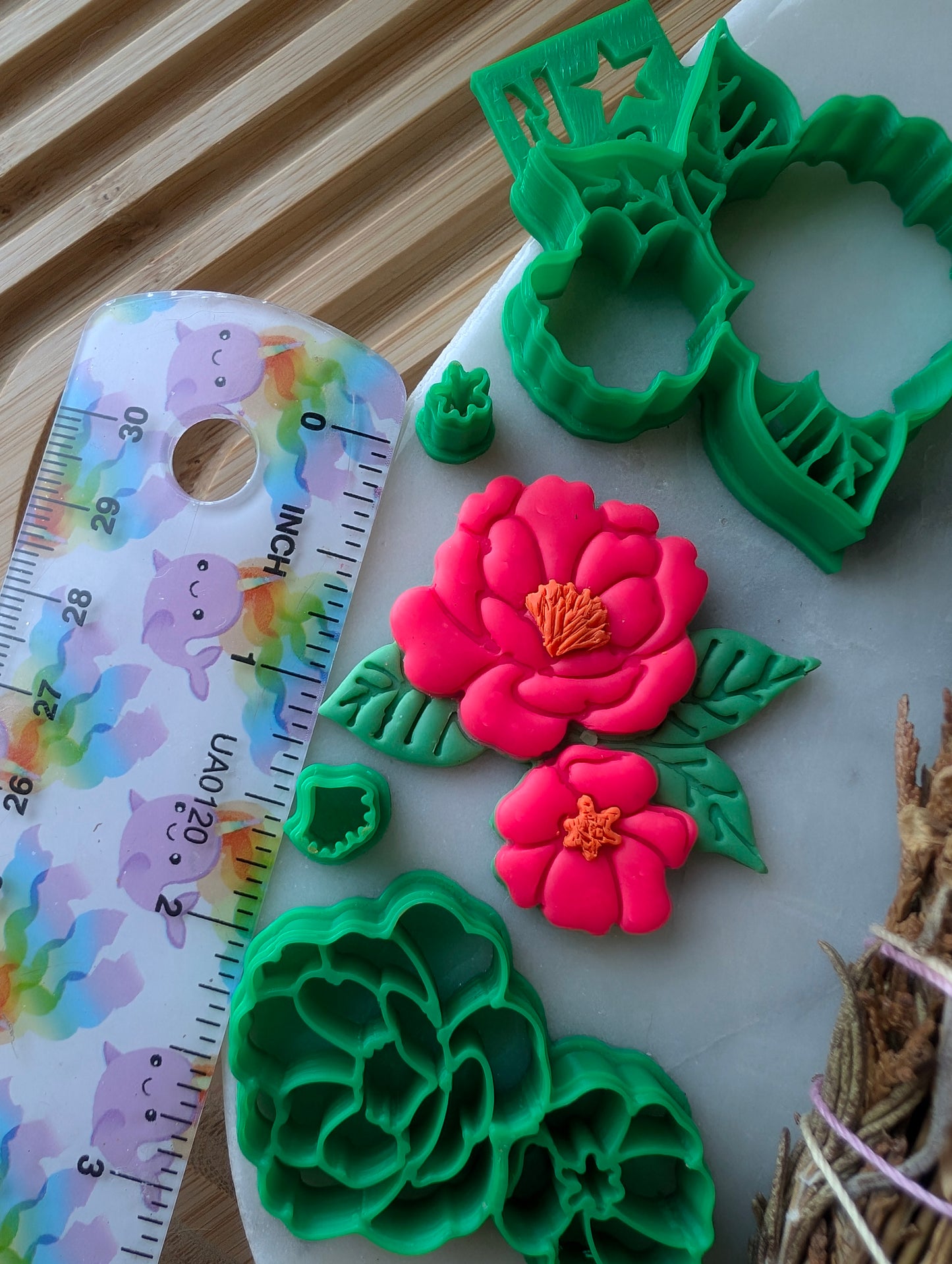 4-Piece Double Blossom Flower Sharp Clay Cutter