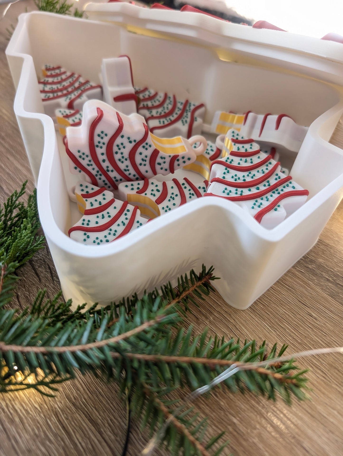 Large Christmas Tree Snack Cake Storage Box