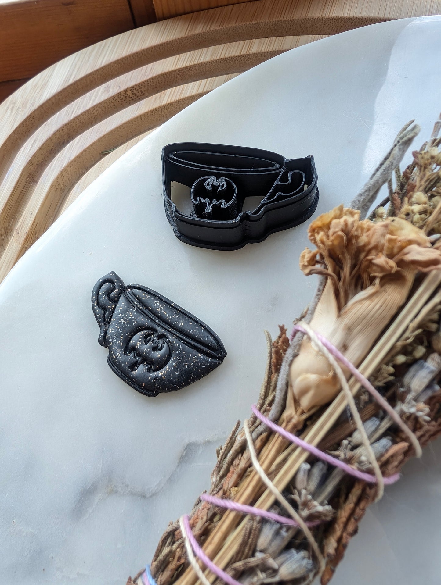 Teacup with a Bat Symbol Sharp Clay Cutter