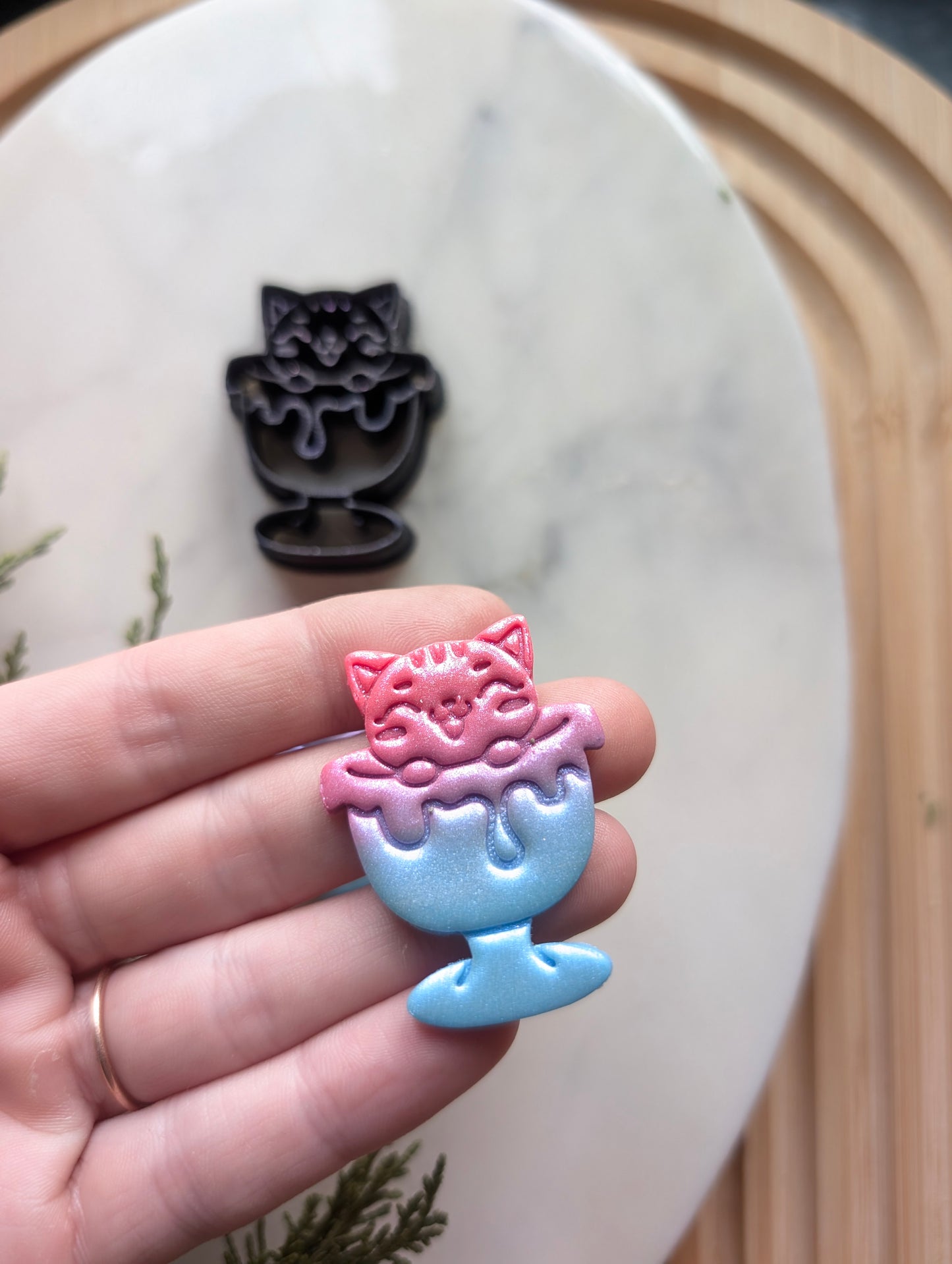 Ice Cream Sundae Cat Sharp Clay Cutter