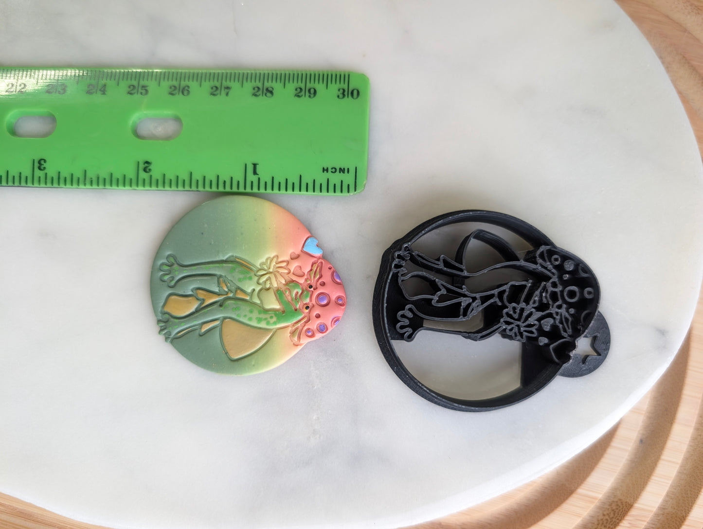 Frog Wearing a Mushroom Hat on a Toadstool Sharp Clay Cutter