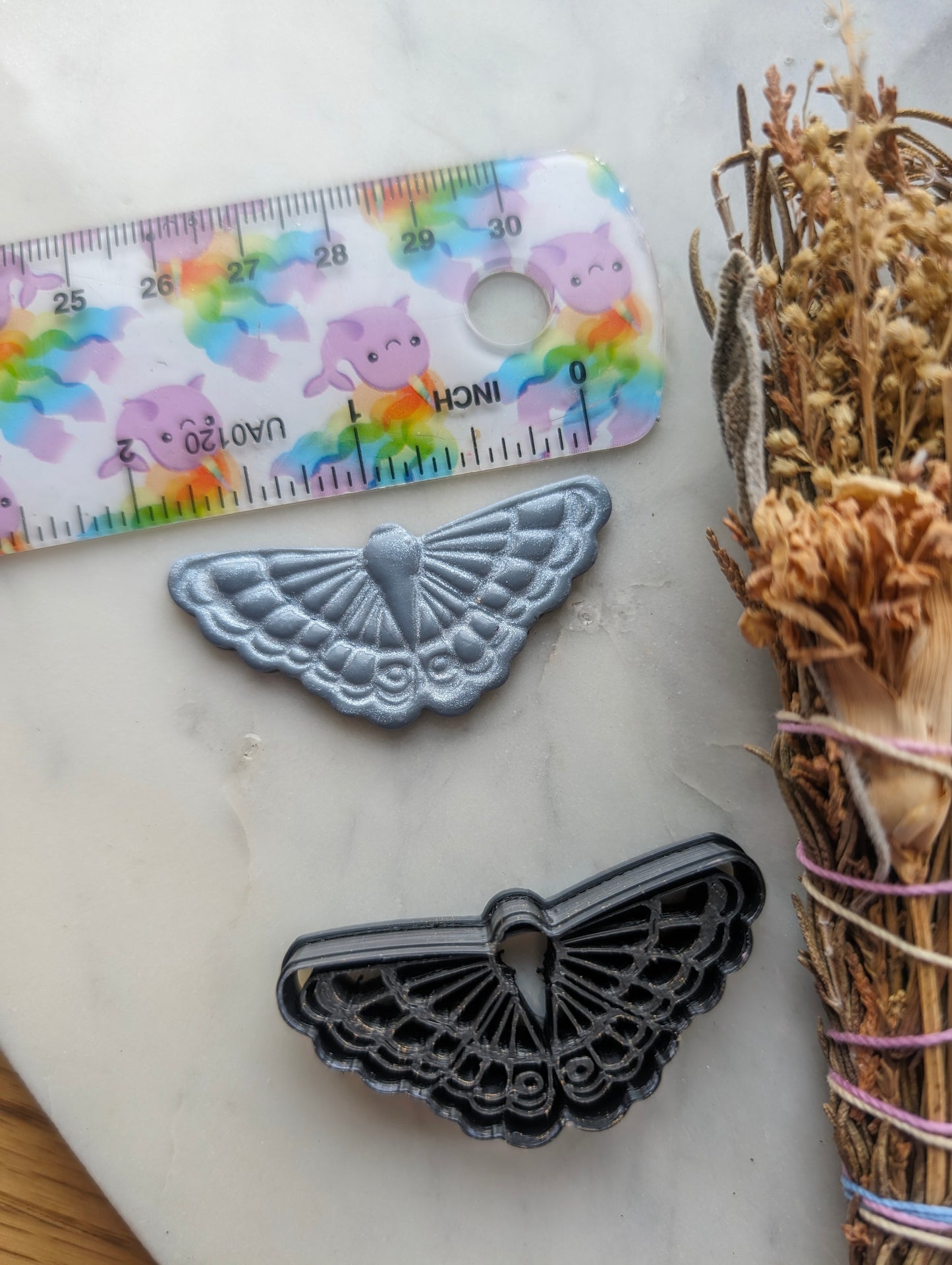 Scalloped Wing Moth Butterfly Sharp Clay Cutter