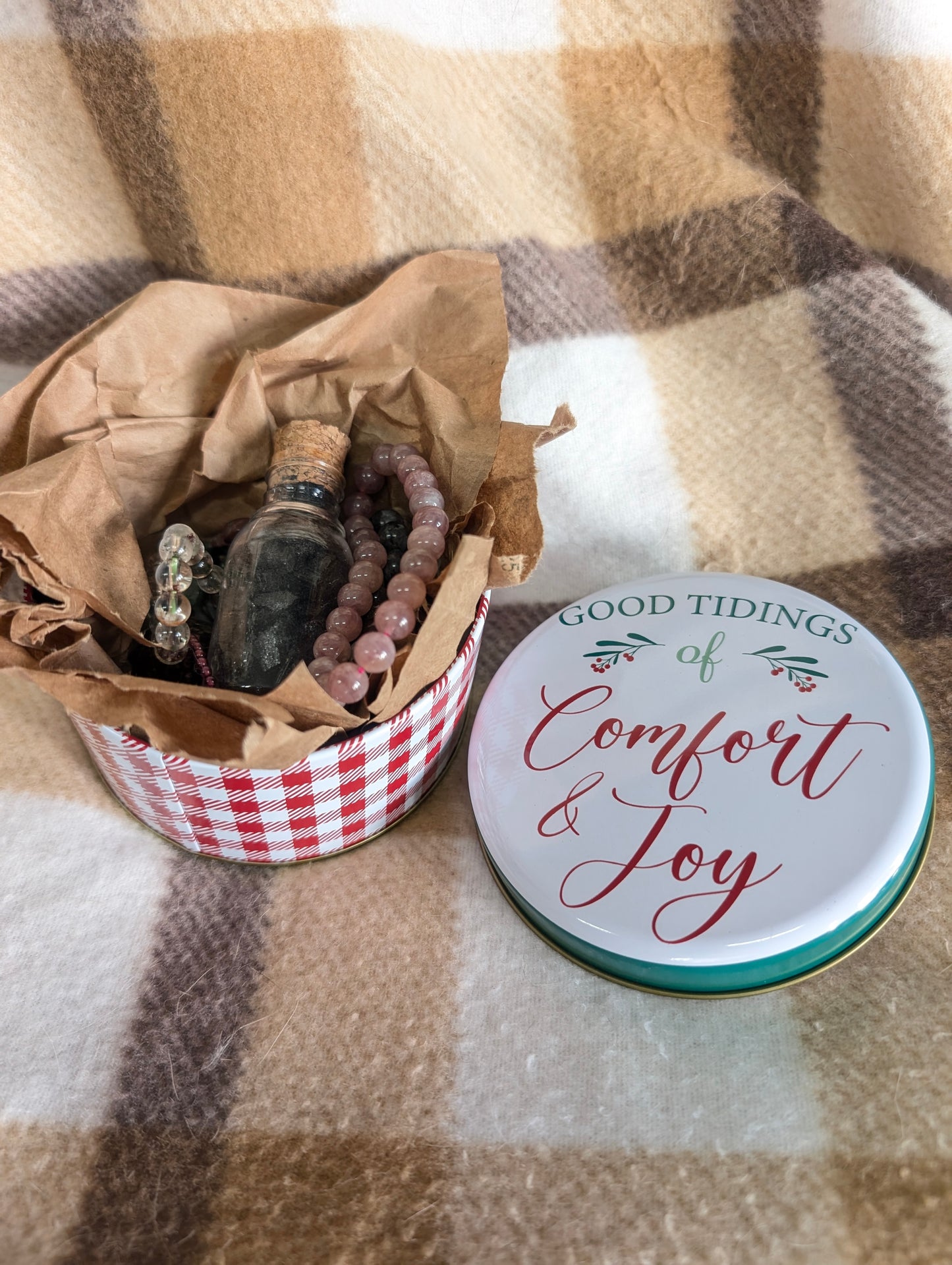 Holiday Gift Tin of Crystals and Bracelets