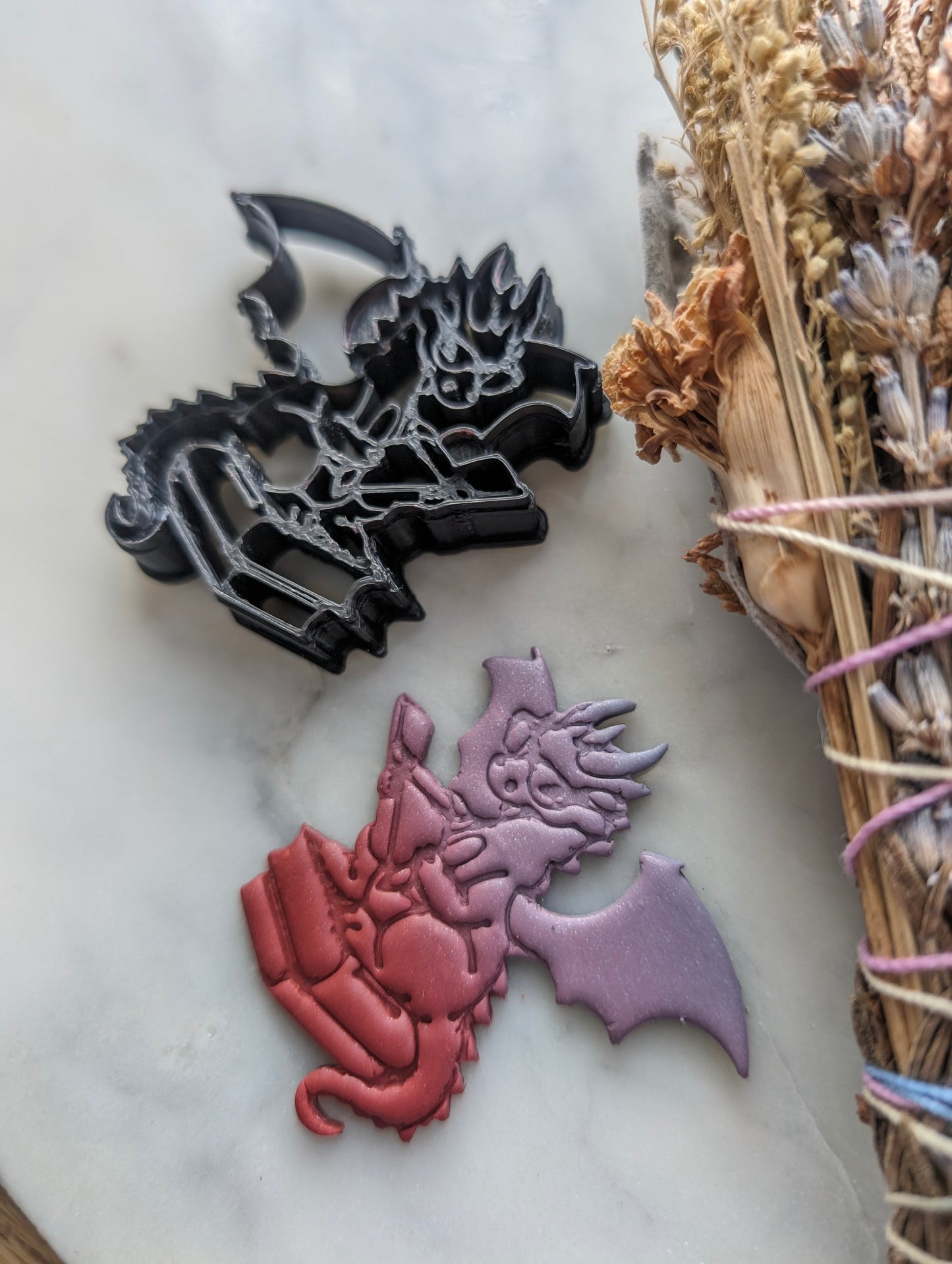 Editor Book Dragon with Glasses and Pen Embossed Sharp Clay Cutter