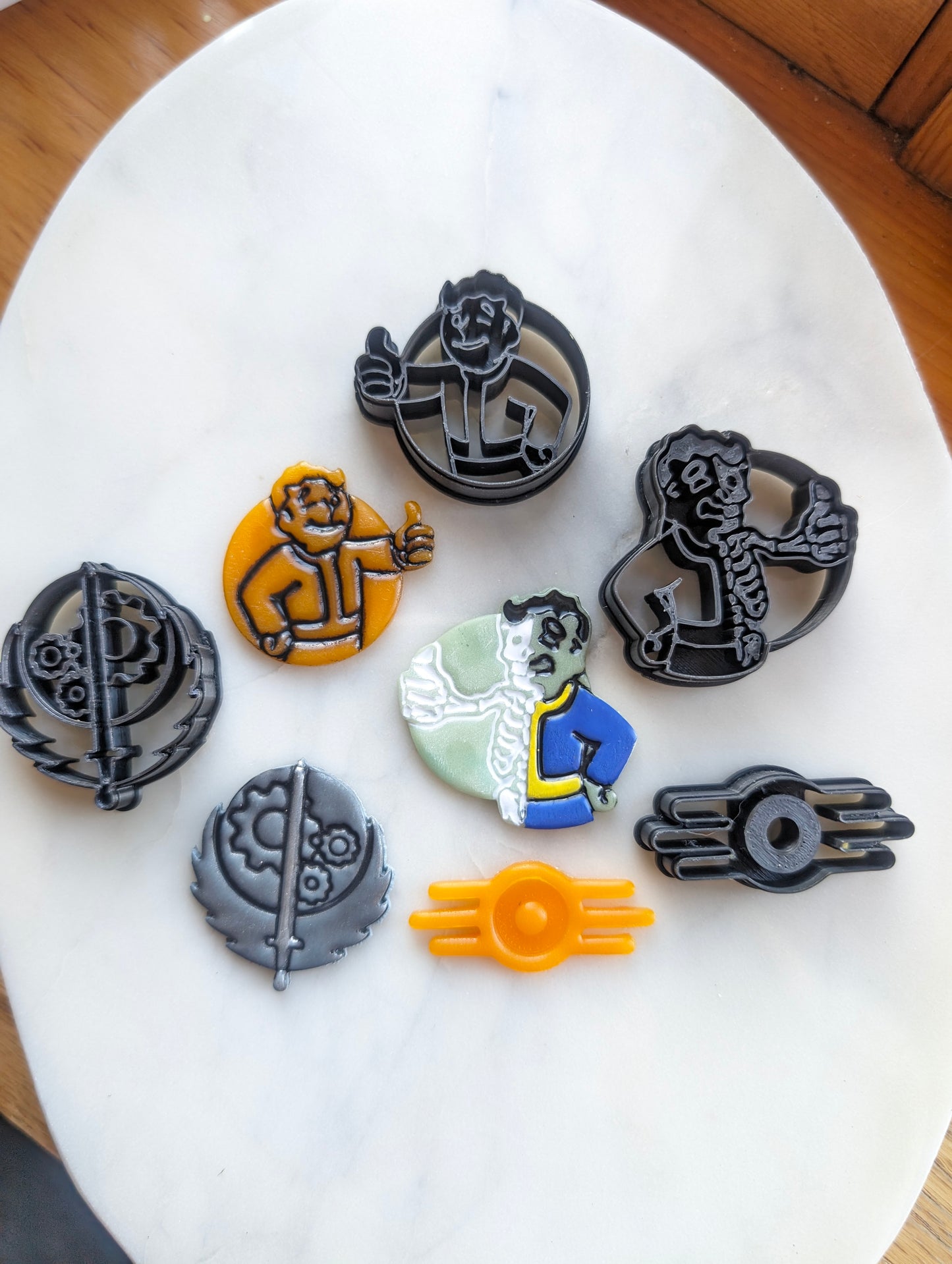 Set of 4 Fallout Shelter Themed Atomic Sharp Clay Cutters