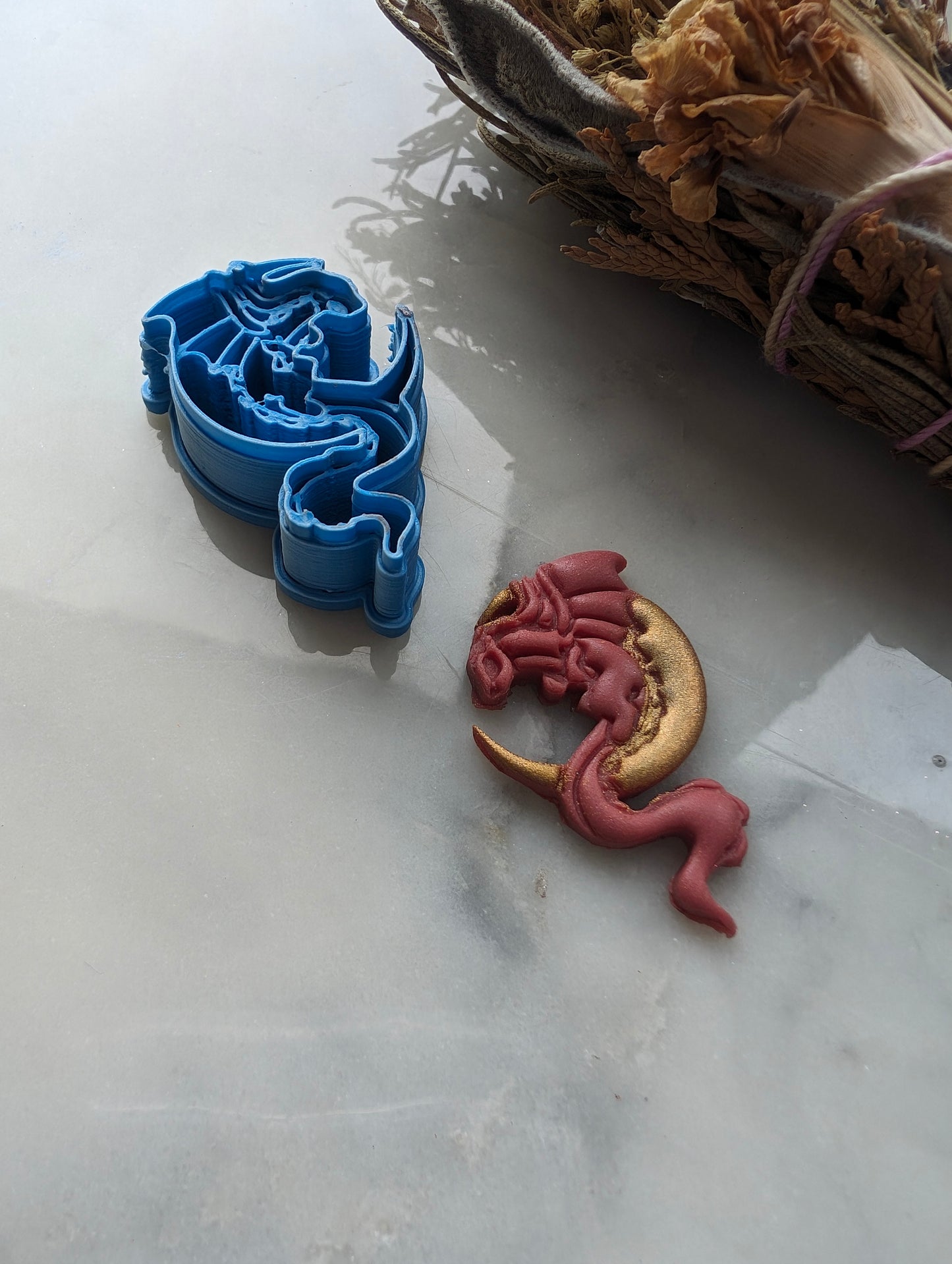 Dragon on Crescent Moon Sharp Clay Cutter