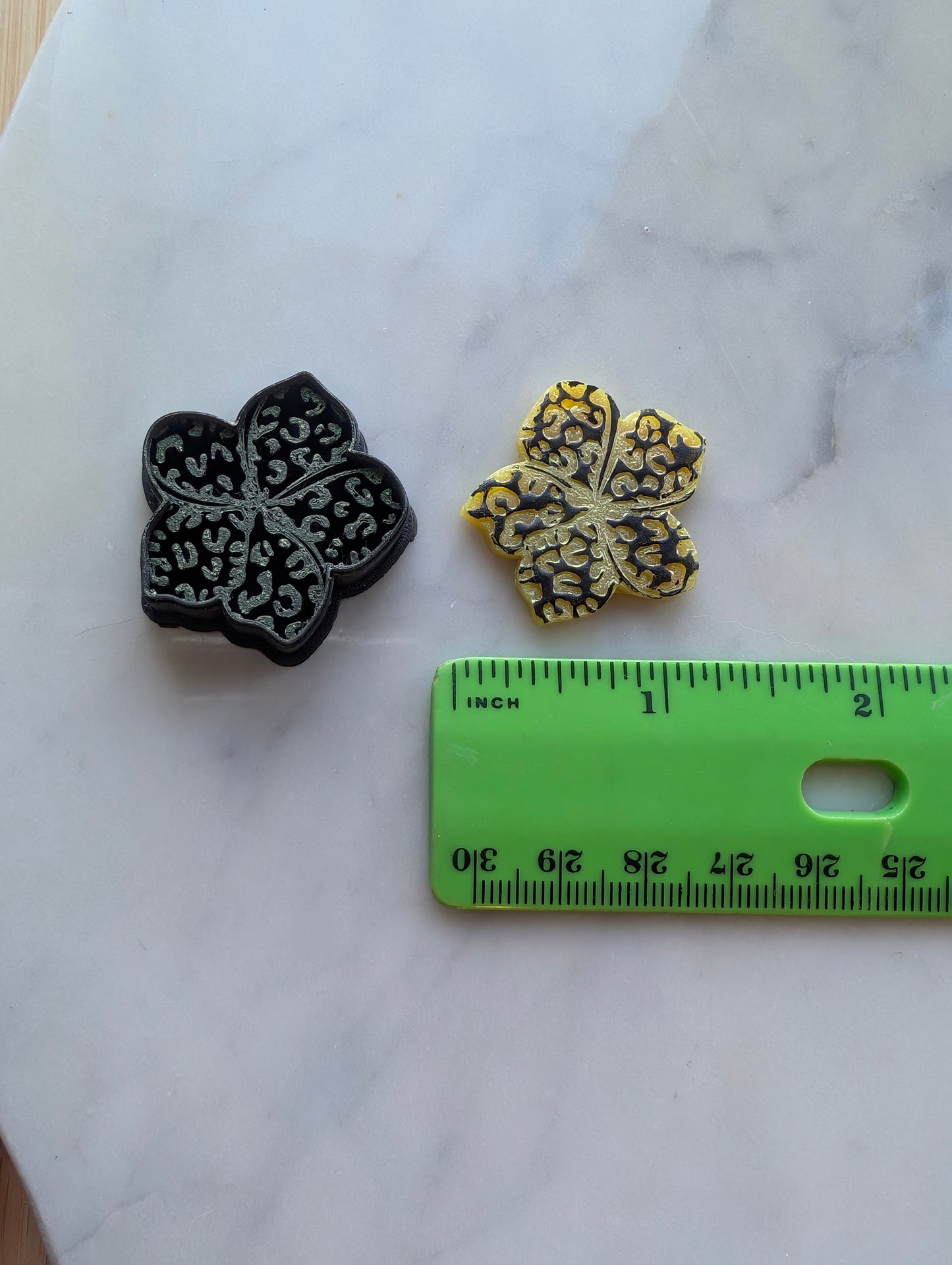 Leopard Print Plumeria Flower Sharp Clay Cutter