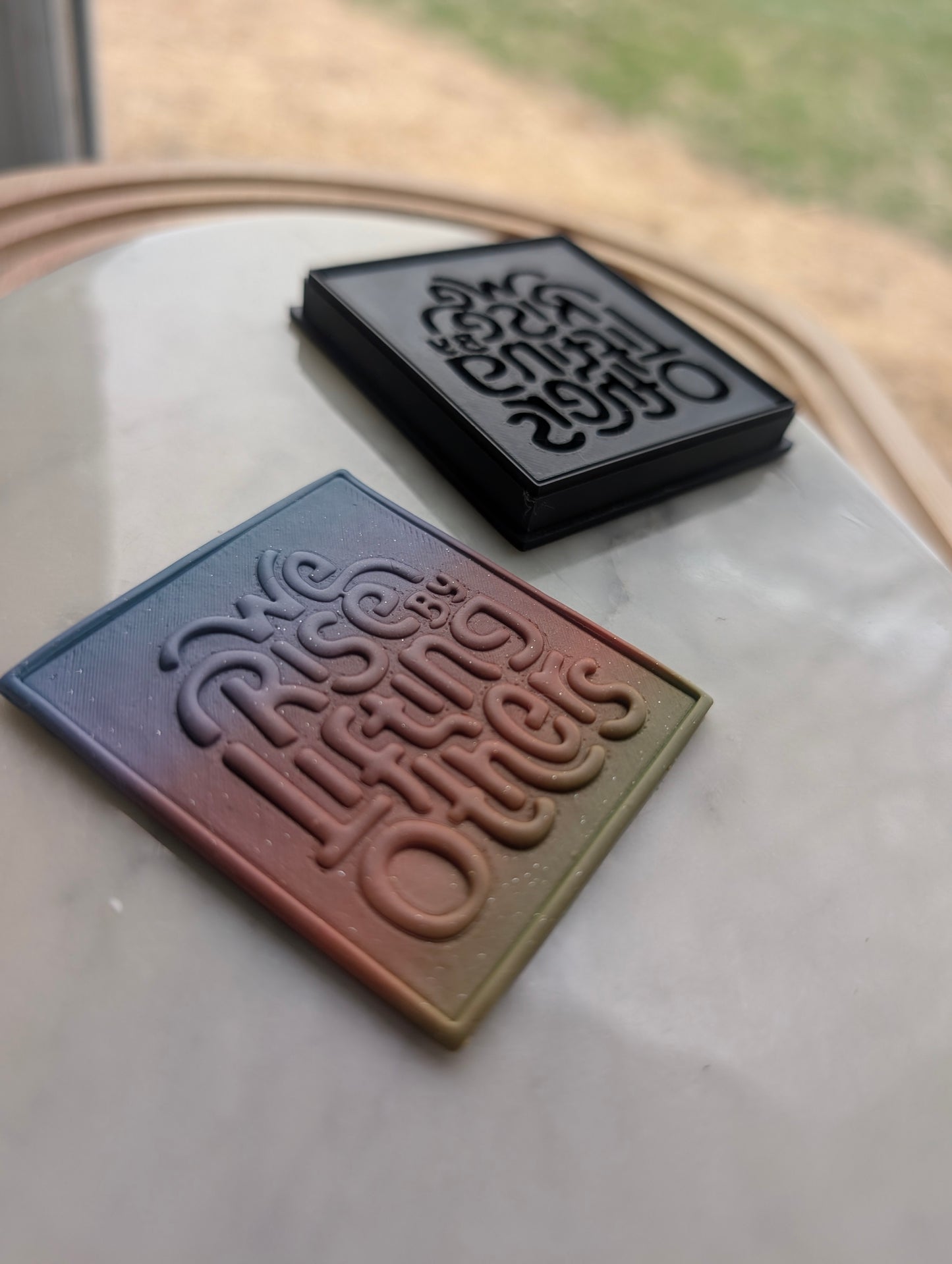 We Rise by Lifting Others Text Embossed Sharp Cutter for Clay and More