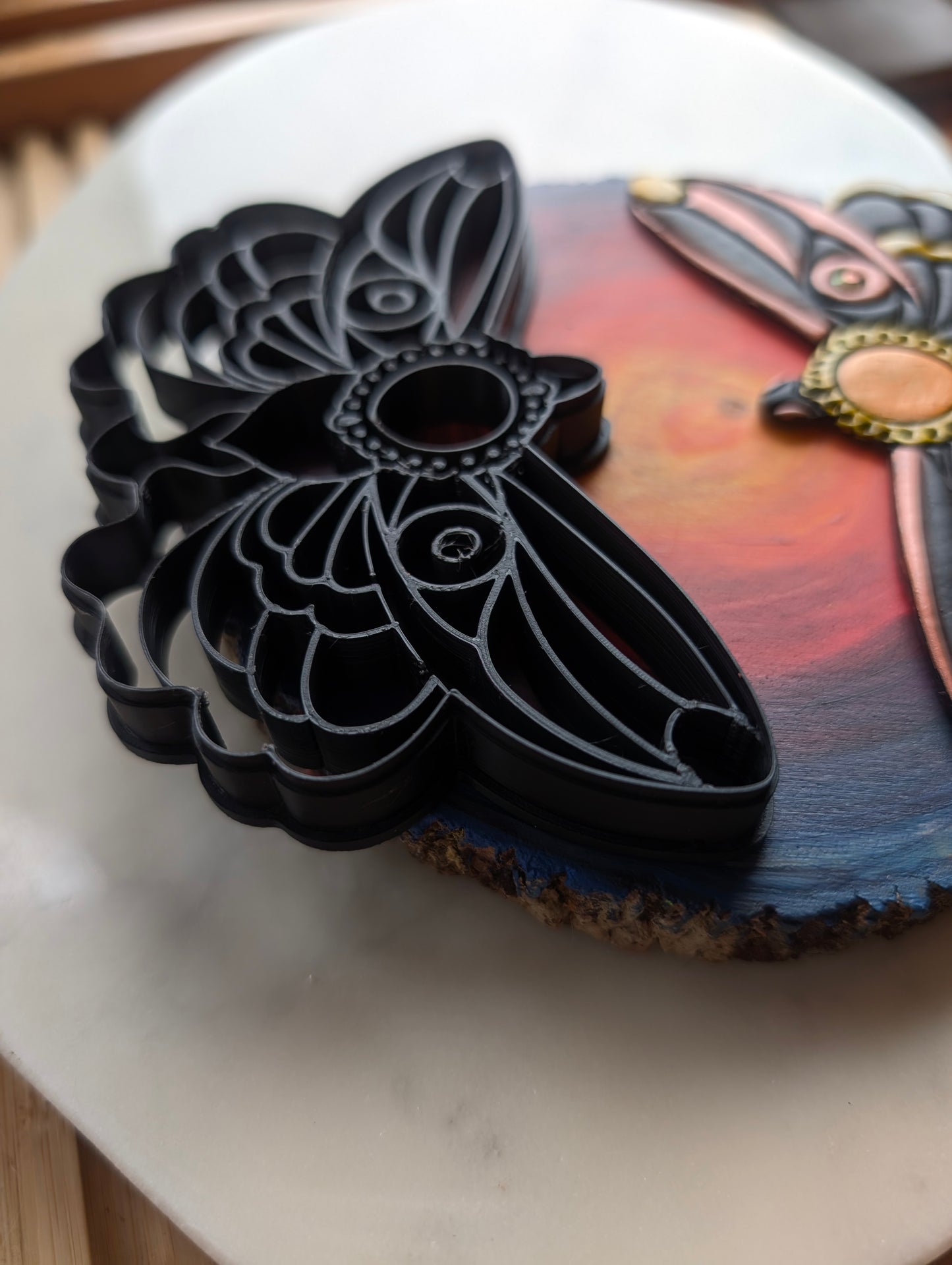 XL Moth with Jeweled Center Wall Hanger Sharp Clay Cutter