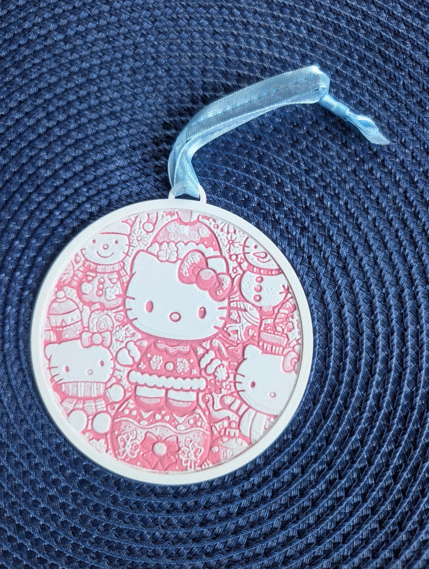 Kitty on Pink Holiday Ornament