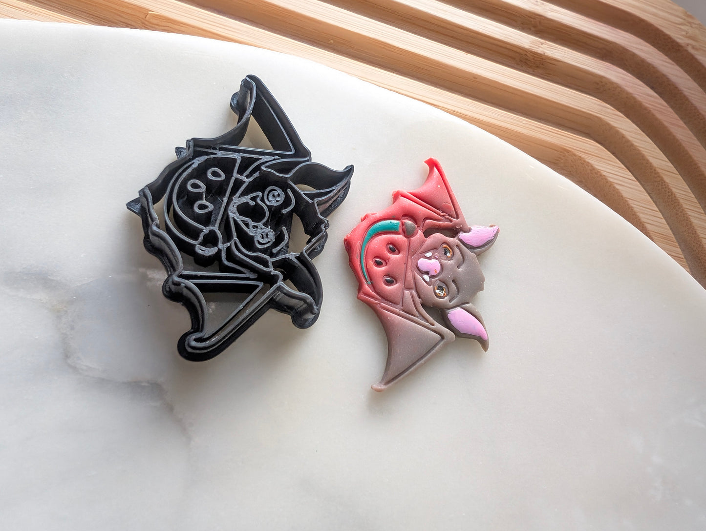 Chibi Fruit Bat with Watermelon Slice Sharp Clay Cutter