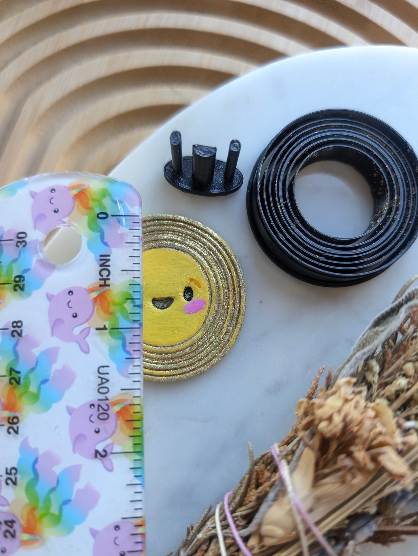 Sunny Day Ringed Orb with Happy Face Cutout Sharp Clay Cutter