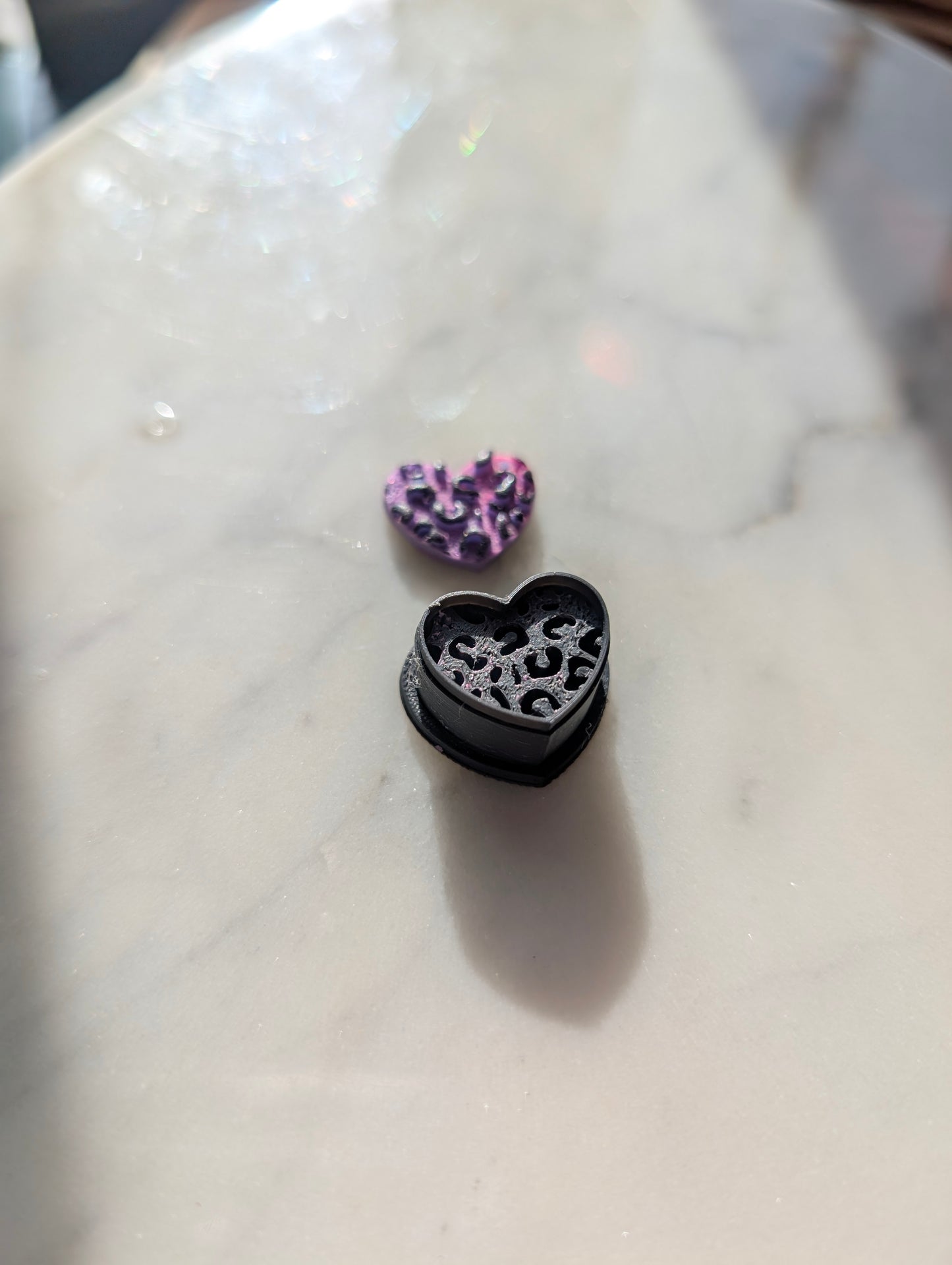 Leopard Print Tiny Heart Sharp Clay Cutter