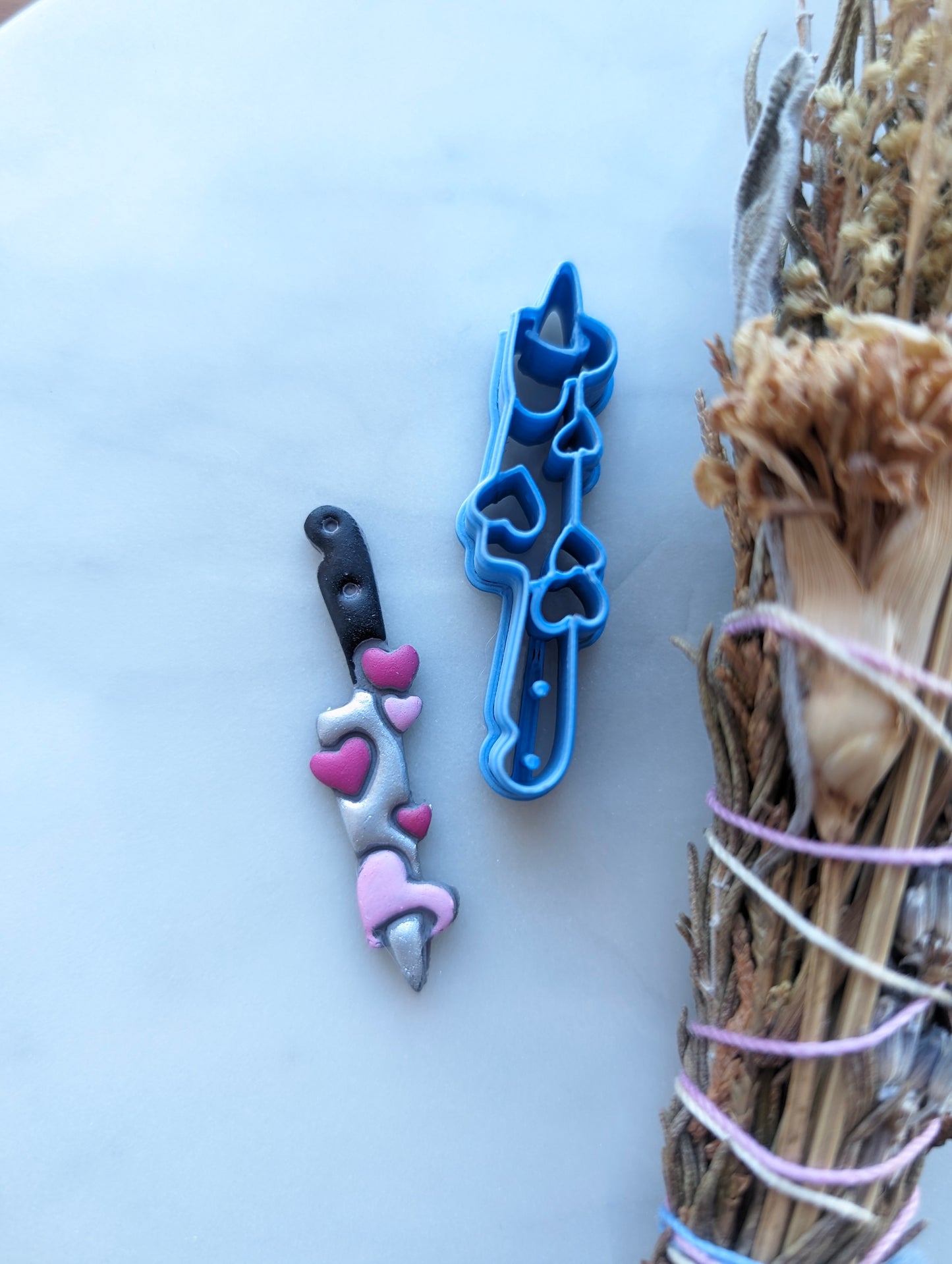 Small Knife with Hearts Sharp Clay Cutter
