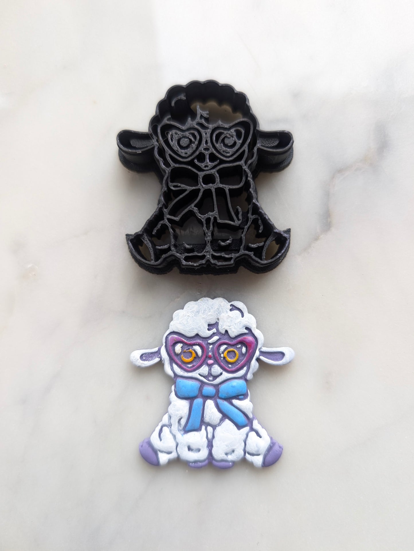 Sheep Wearing Sunglasses and Bow Sharp Clay Cutter