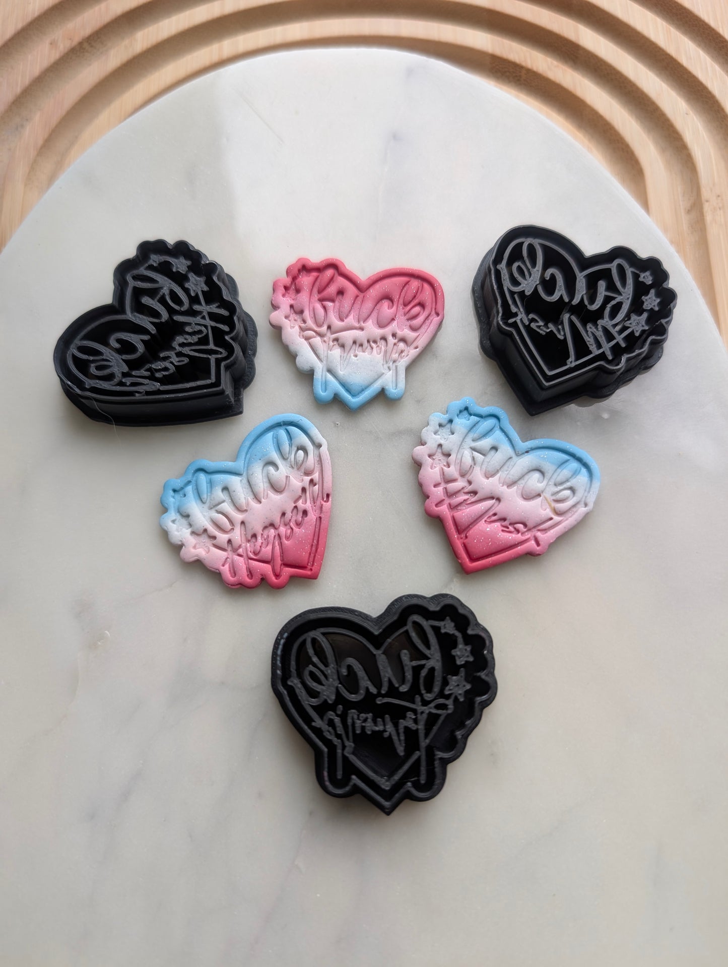 Fuck Trump Musk and Hegseth Political Hearts Embossed Sharp Cutter for Clay and More