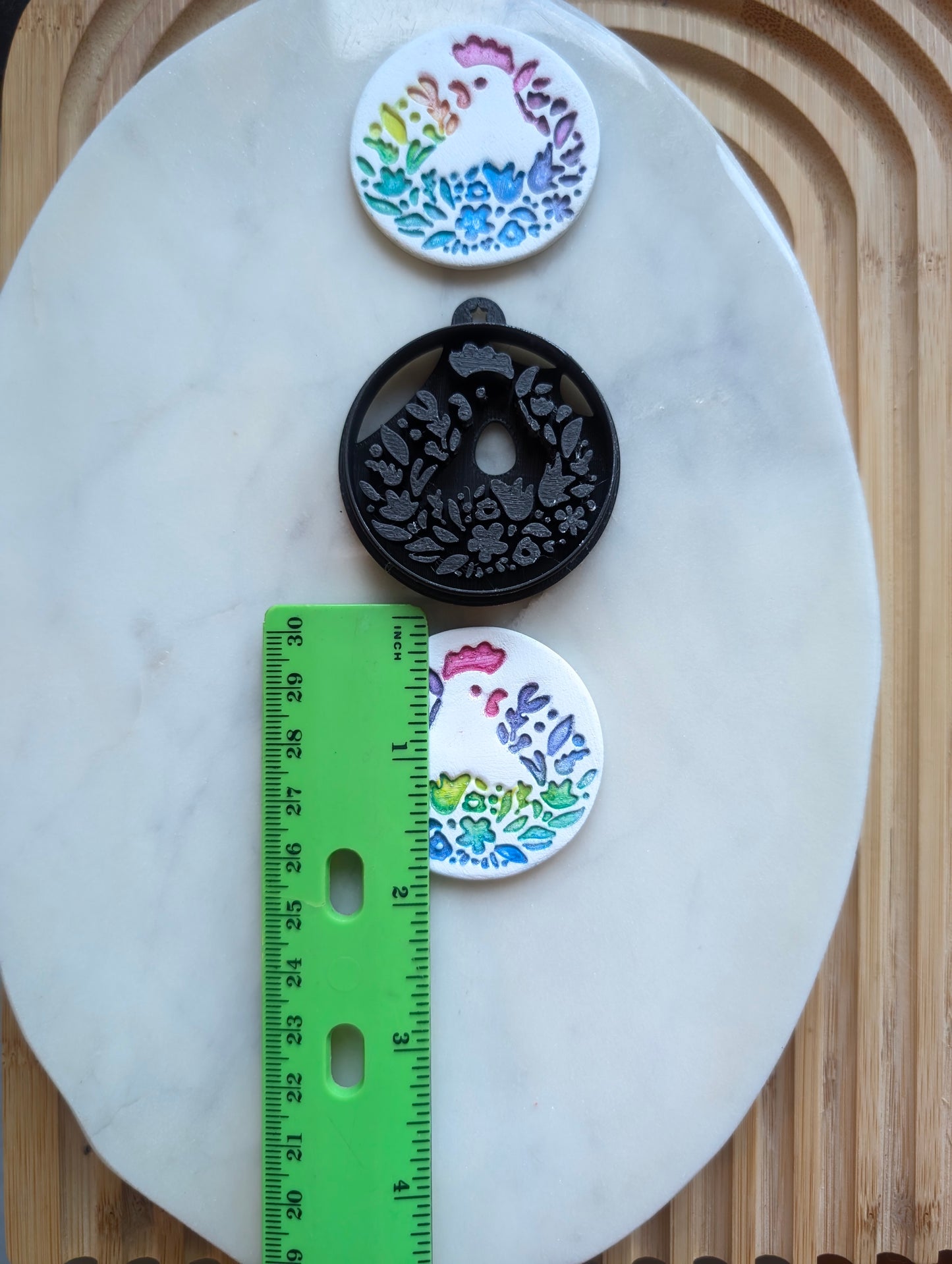 Hidden Chicken Floral Details Sharp Clay Cutter