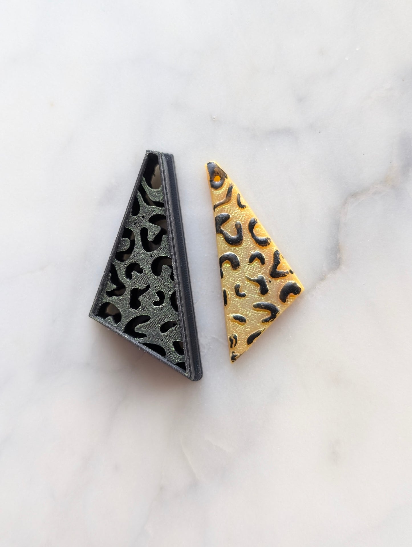 Leopard Print Trapezoid Sharp Clay Cutter