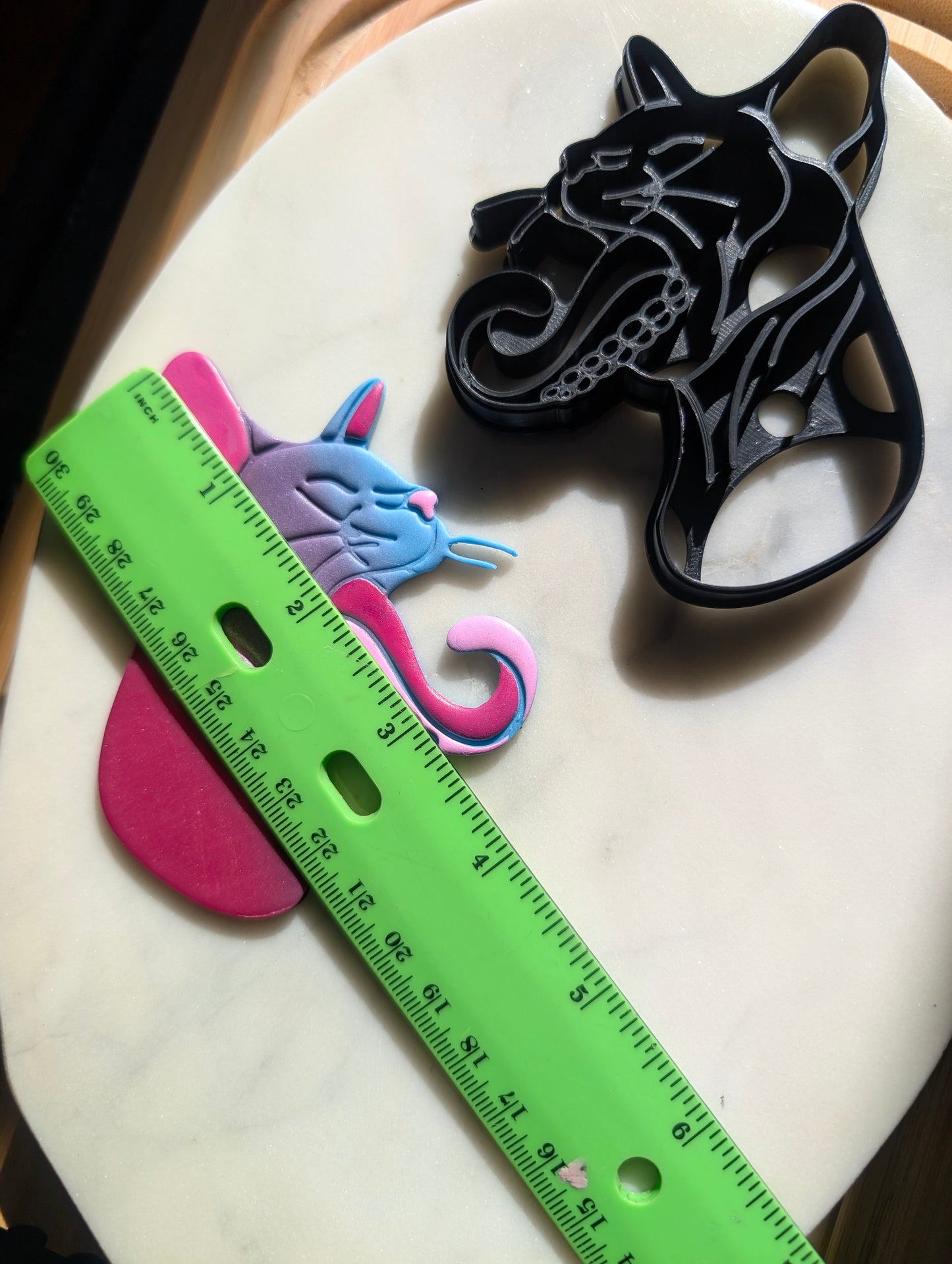 Sphinx Naked Cat Head Yawning with Tentacle Tongue Wall Hanger Sharp Clay Cutter