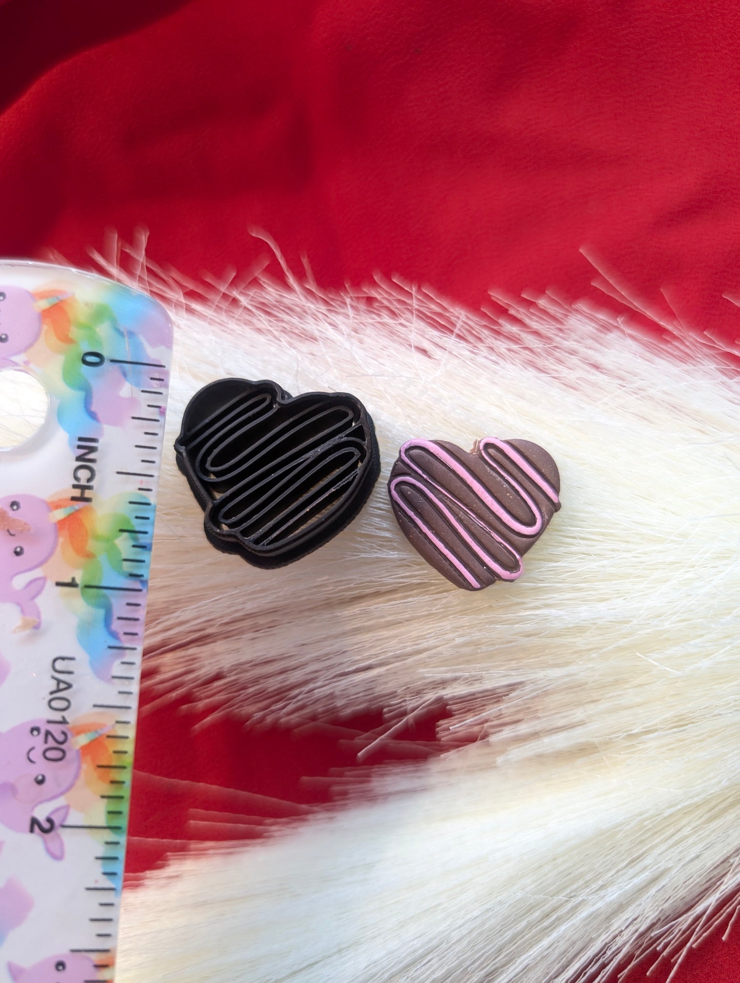 Frosted Truffle With Swirl Food Heart Clay Cutter