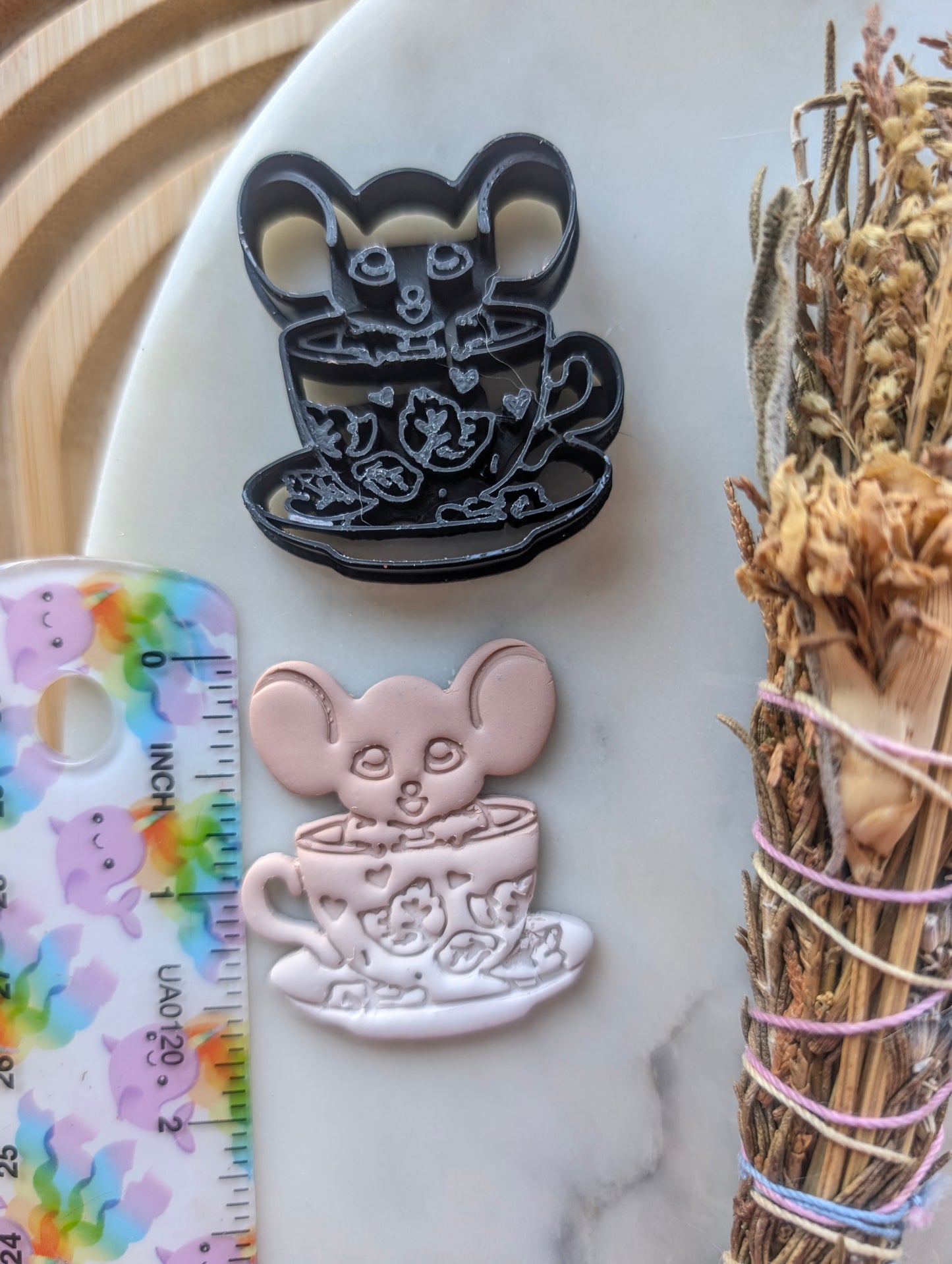 Chibi Mouse in a Teacup Sharp Clay Cutter