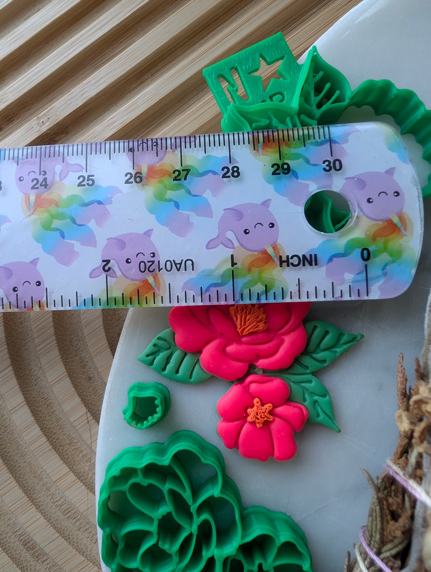 4-Piece Double Blossom Flower Sharp Clay Cutter