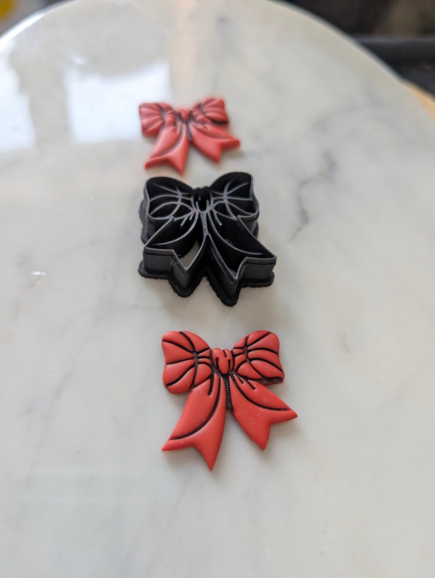 Large Basketball Printed Bow Sharp Clay Cutter
