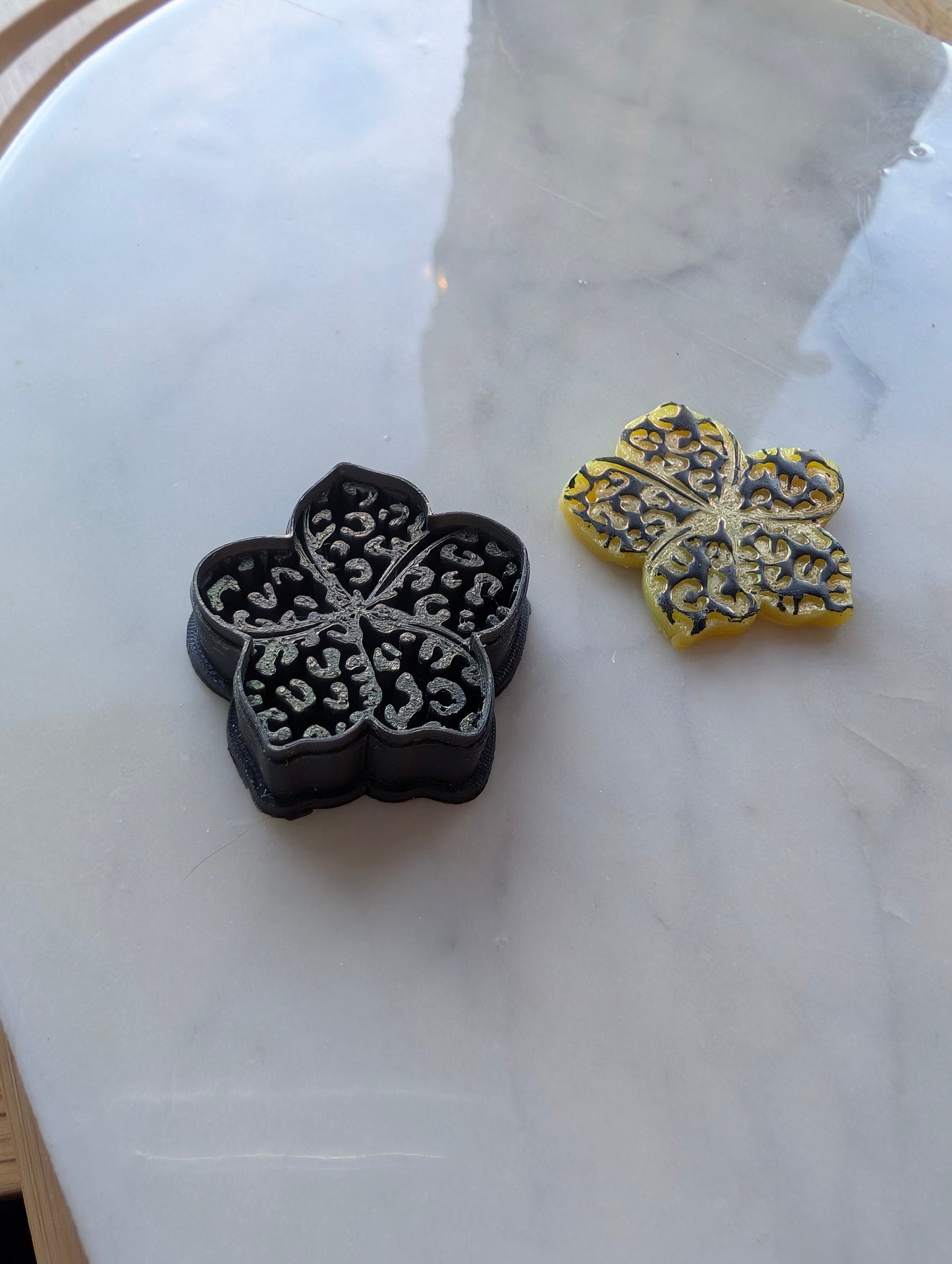 Leopard Print Plumeria Flower Sharp Clay Cutter
