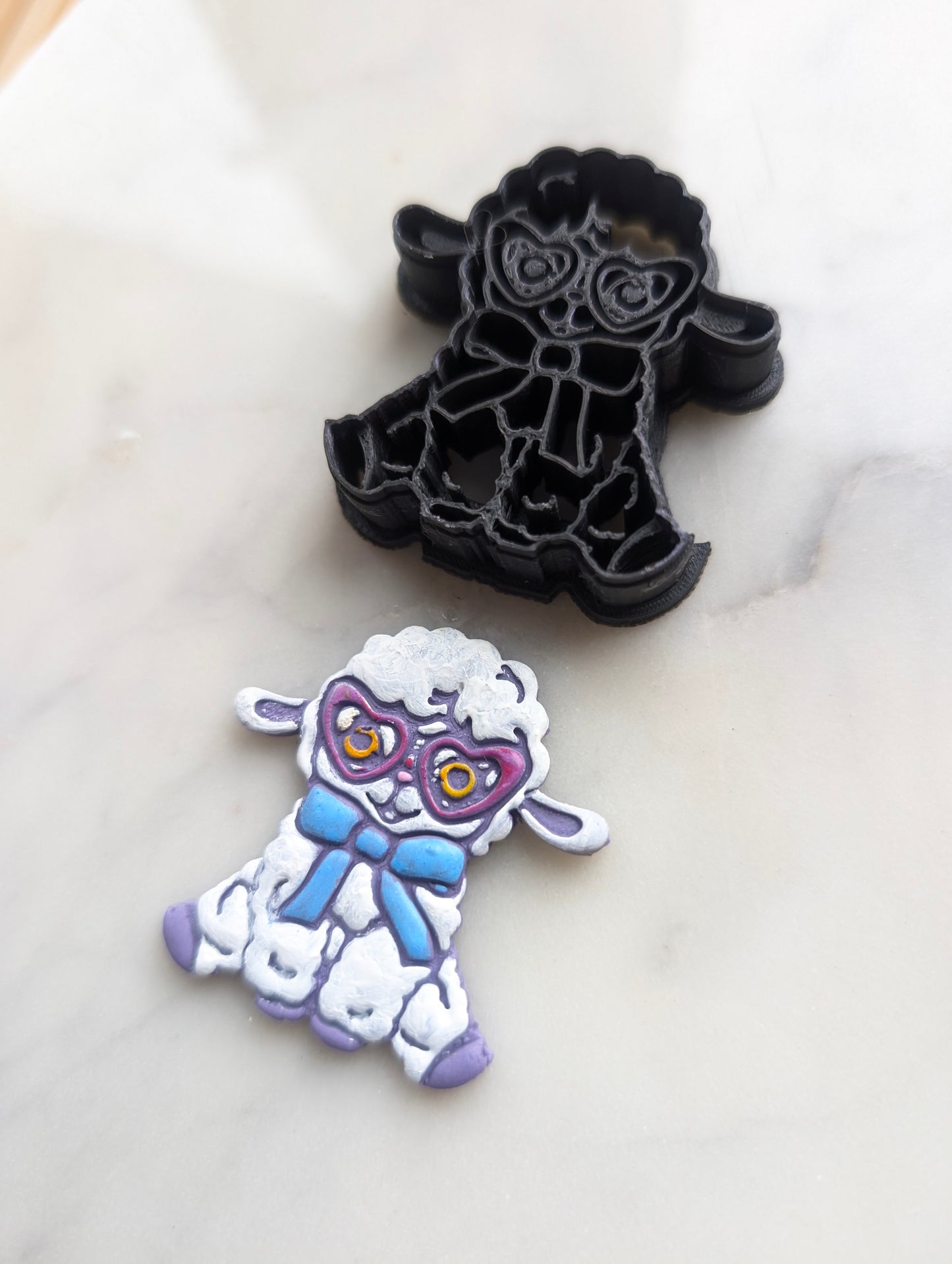 Sheep Wearing Sunglasses and Bow Sharp Clay Cutter