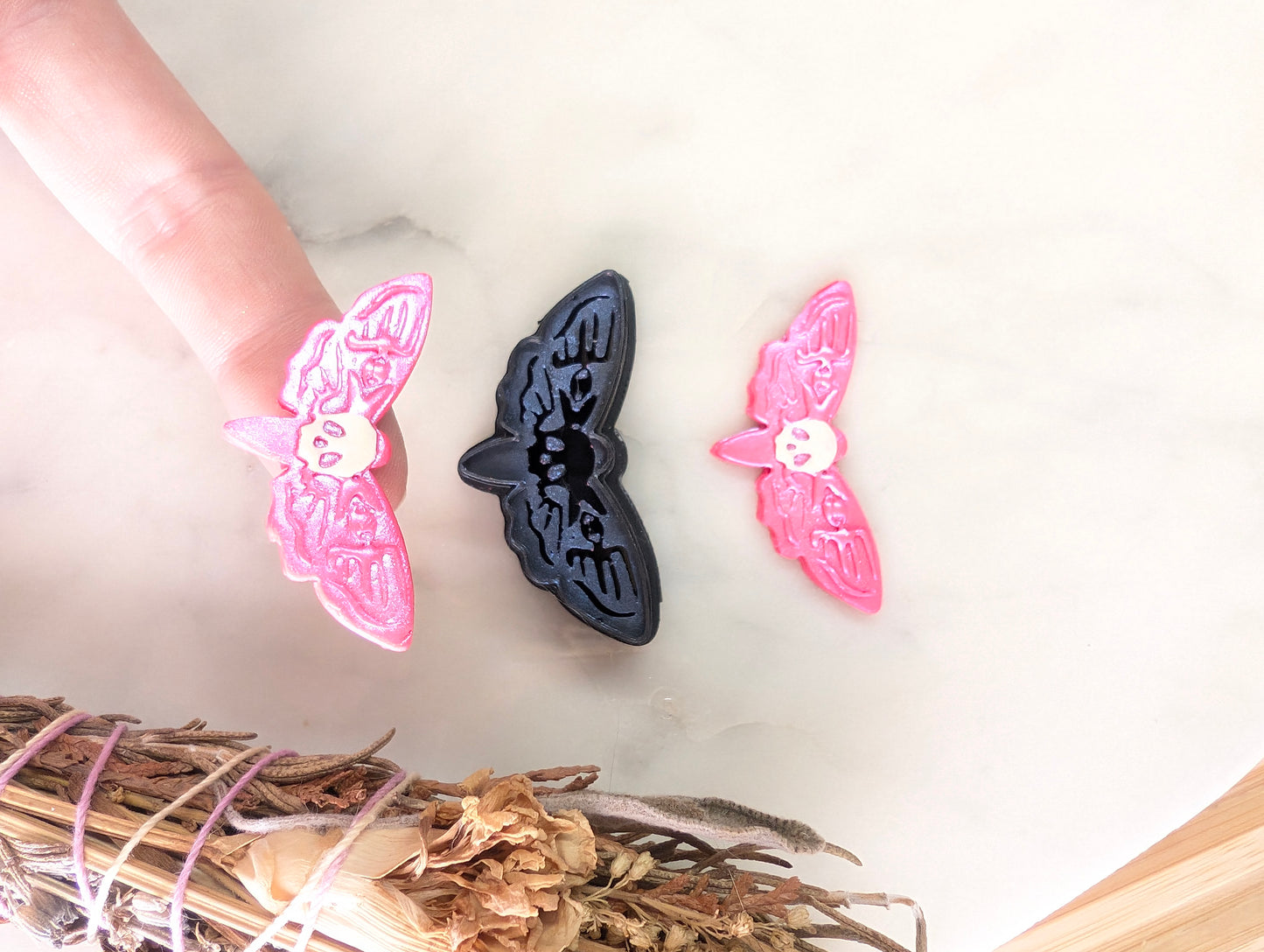 REDONE Dead Head Hawk Moth Earring Clay Cutter