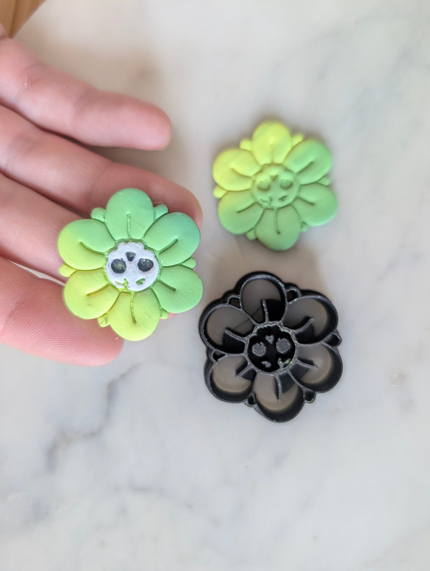 Chibi Skull in Daisy Flower by Sonch's Curiosities Sharp Clay Cutter