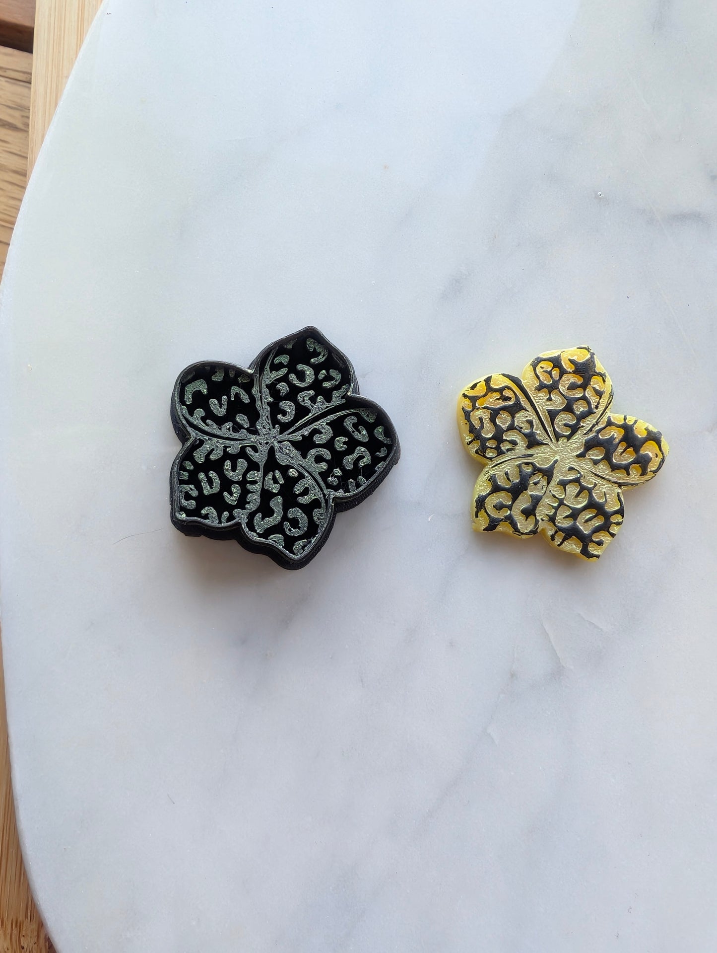 Leopard Print Plumeria Flower Sharp Clay Cutter