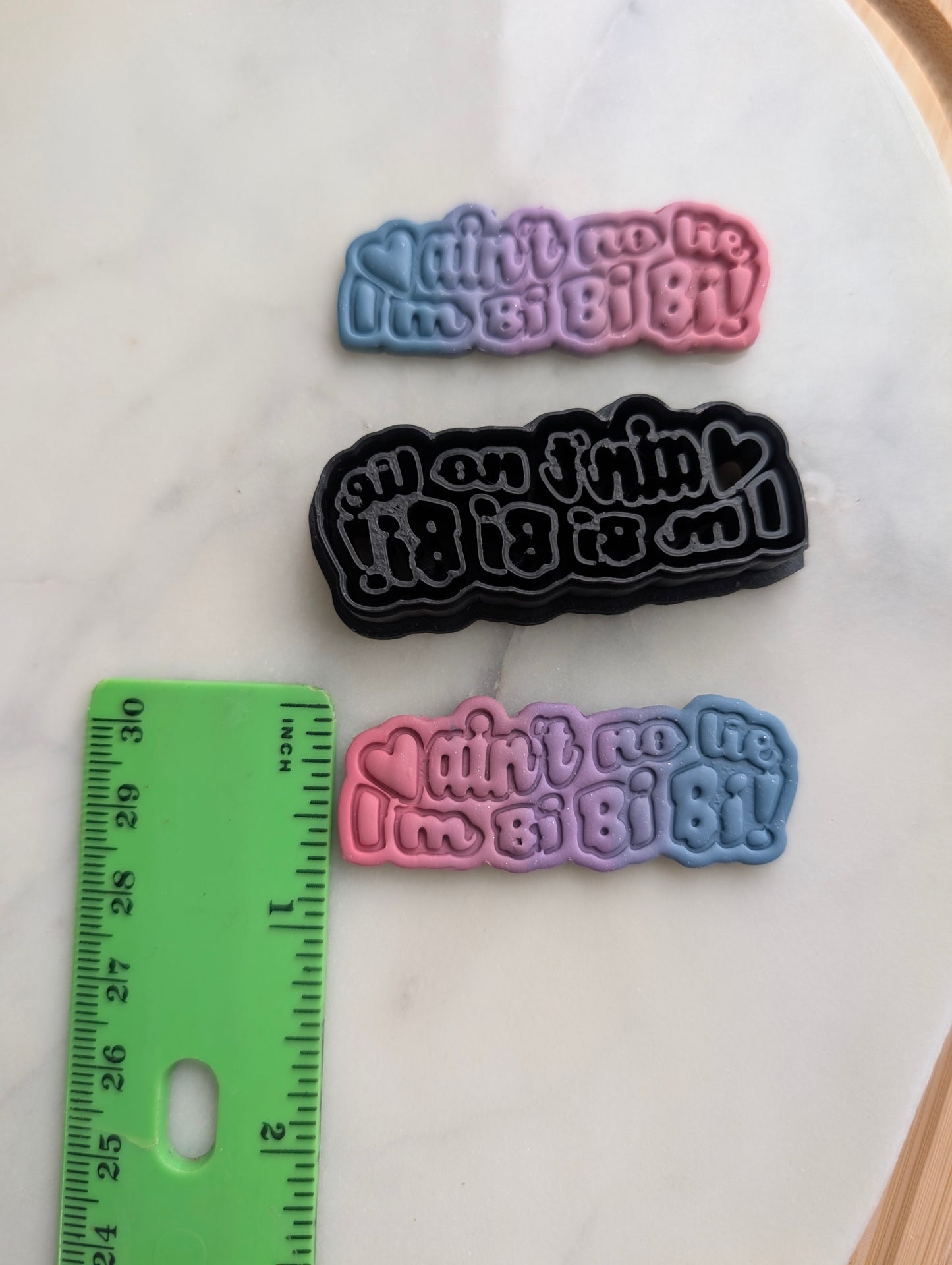 Ain't No Lie I'm Bi Bi Bi Text Embossed Sharp Cutter for Clay and More