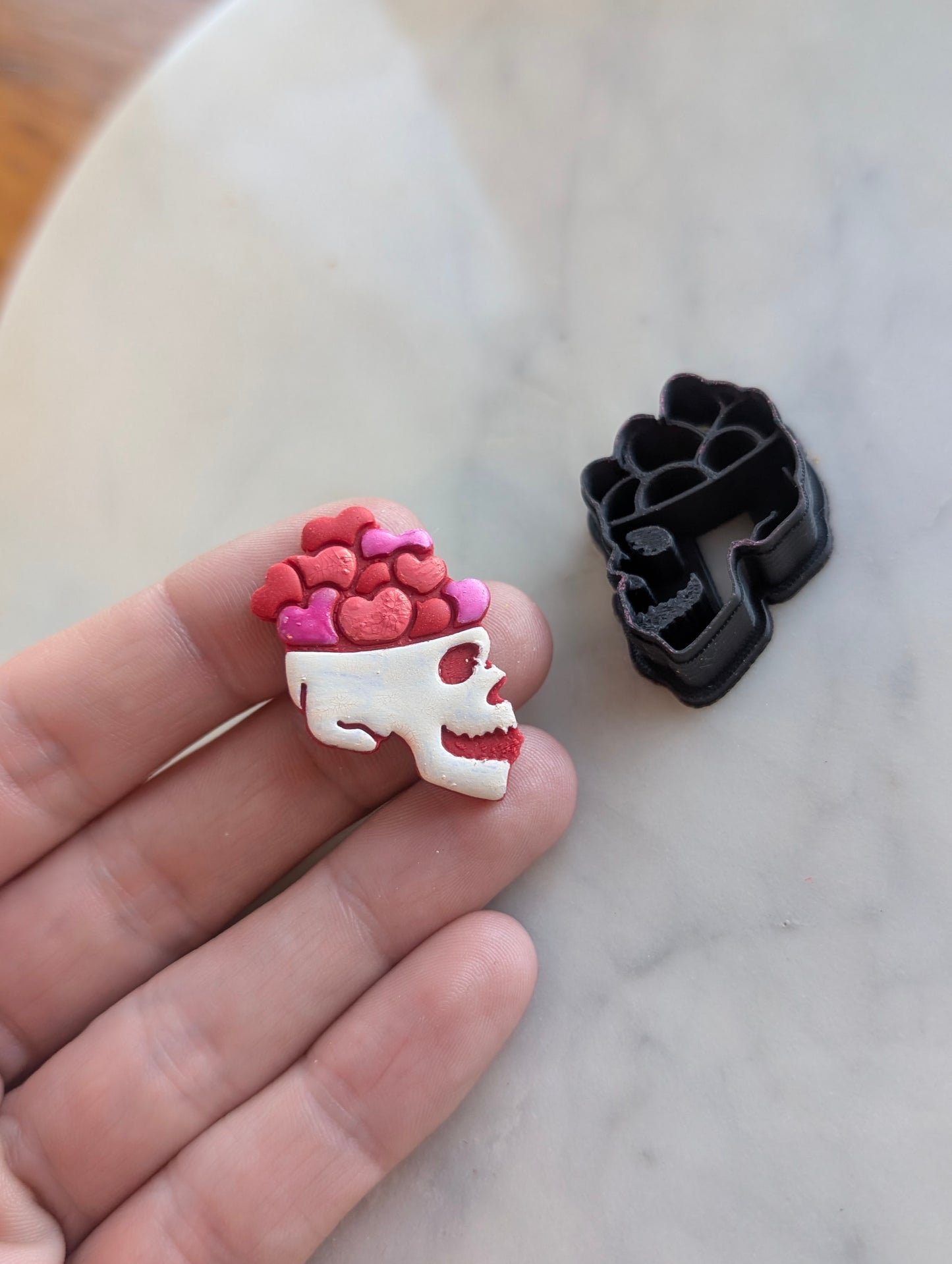 Skull Bowl of Hearts Sharp Clay Cutter
