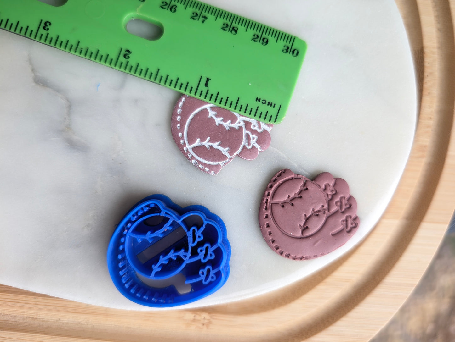 Baseball in Mitt or Glove Sharp Clay Cutter