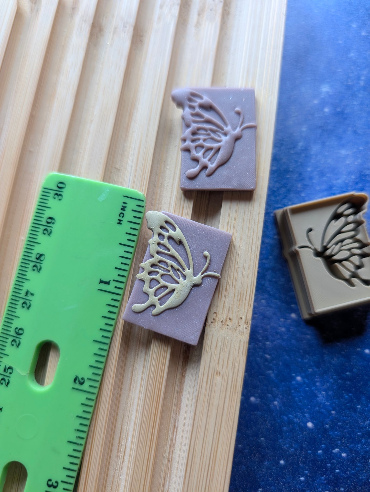 Puffy Butterfly on Rectangle Sharp Clay Cutter