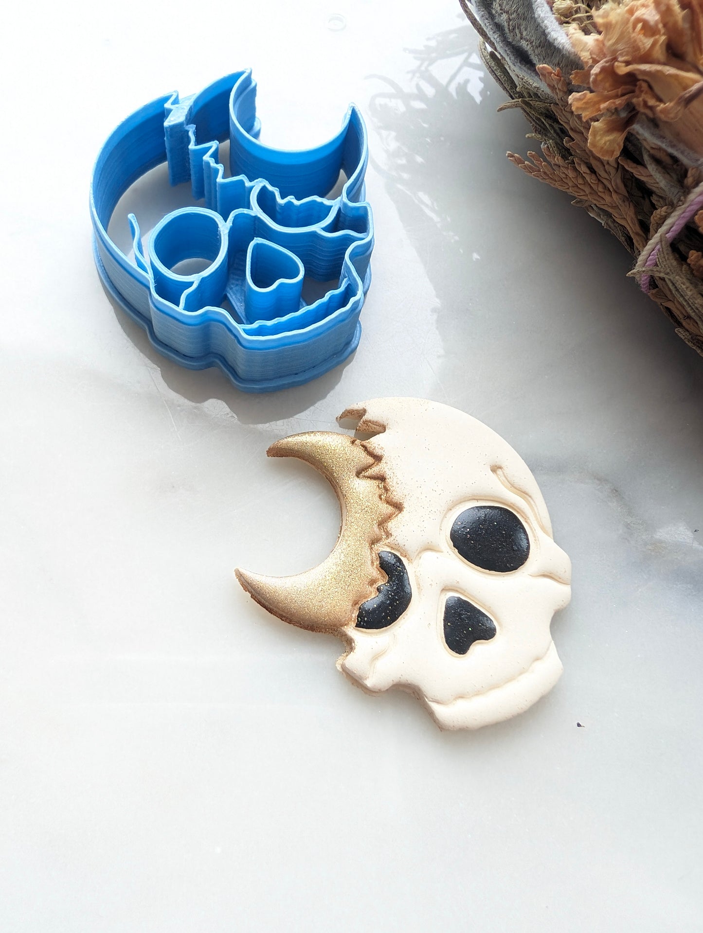 Crescent Moon in Broken Skull Sharp Clay Cutter