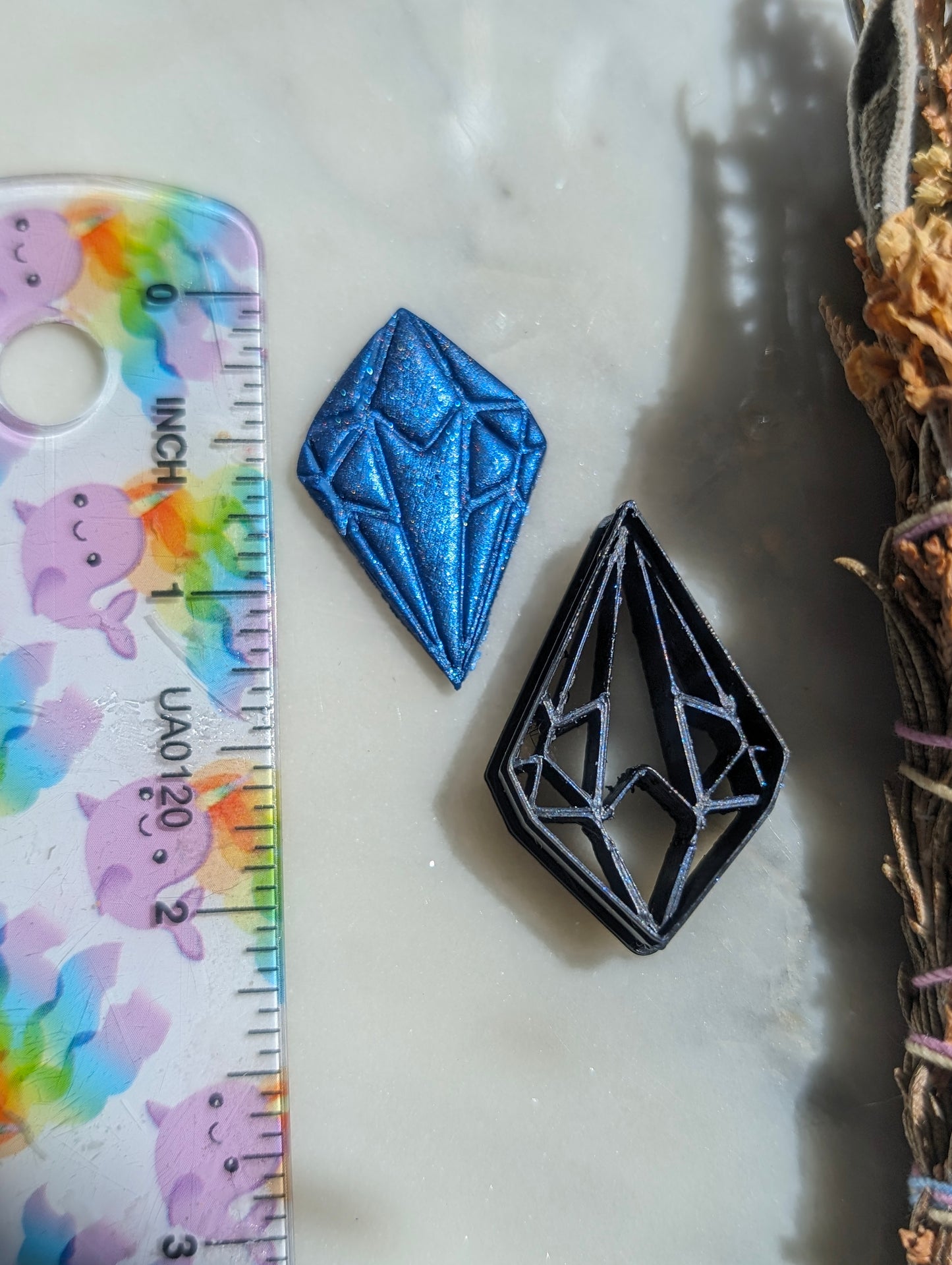 Crystal Cluster with Hidden Center Heart Sharp Clay Cutter