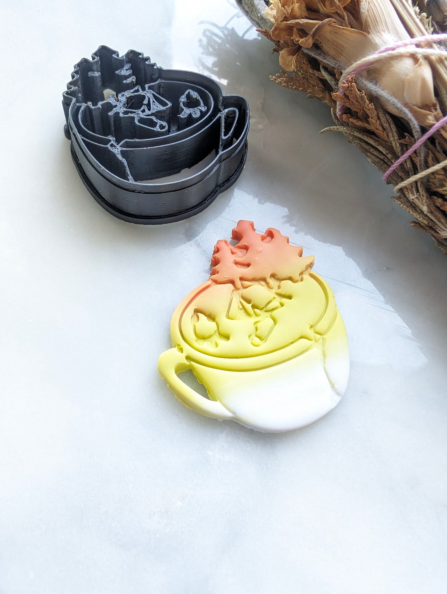 Camping Scene in Coffee Mug Sharp Clay Cutter