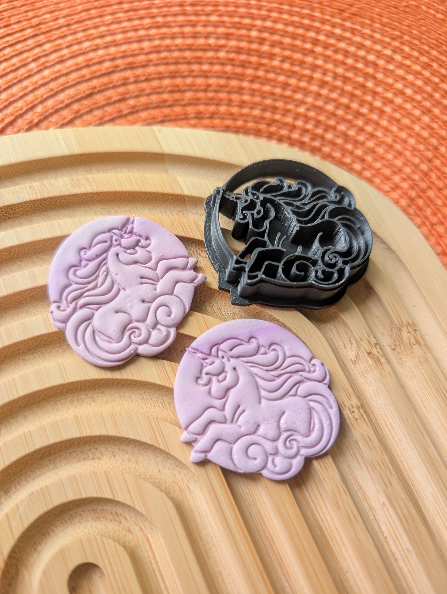 Unicorn in Circle Embossed Sharp Cutter for Clay and More