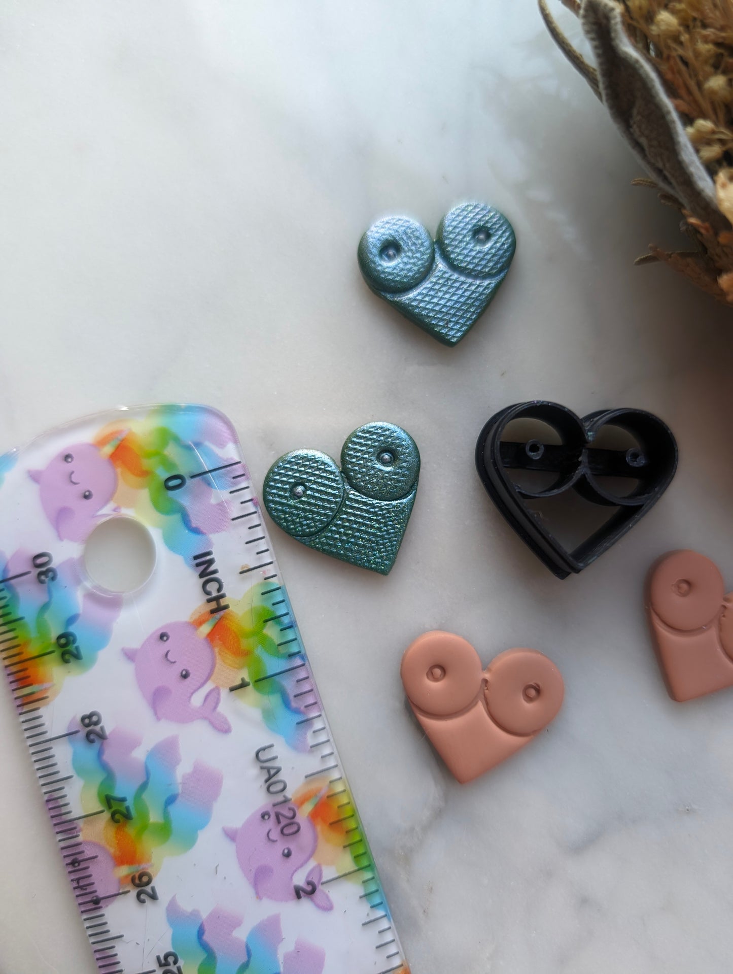 Smaller Boob Heart - Embossed Sharp Clay Cutter